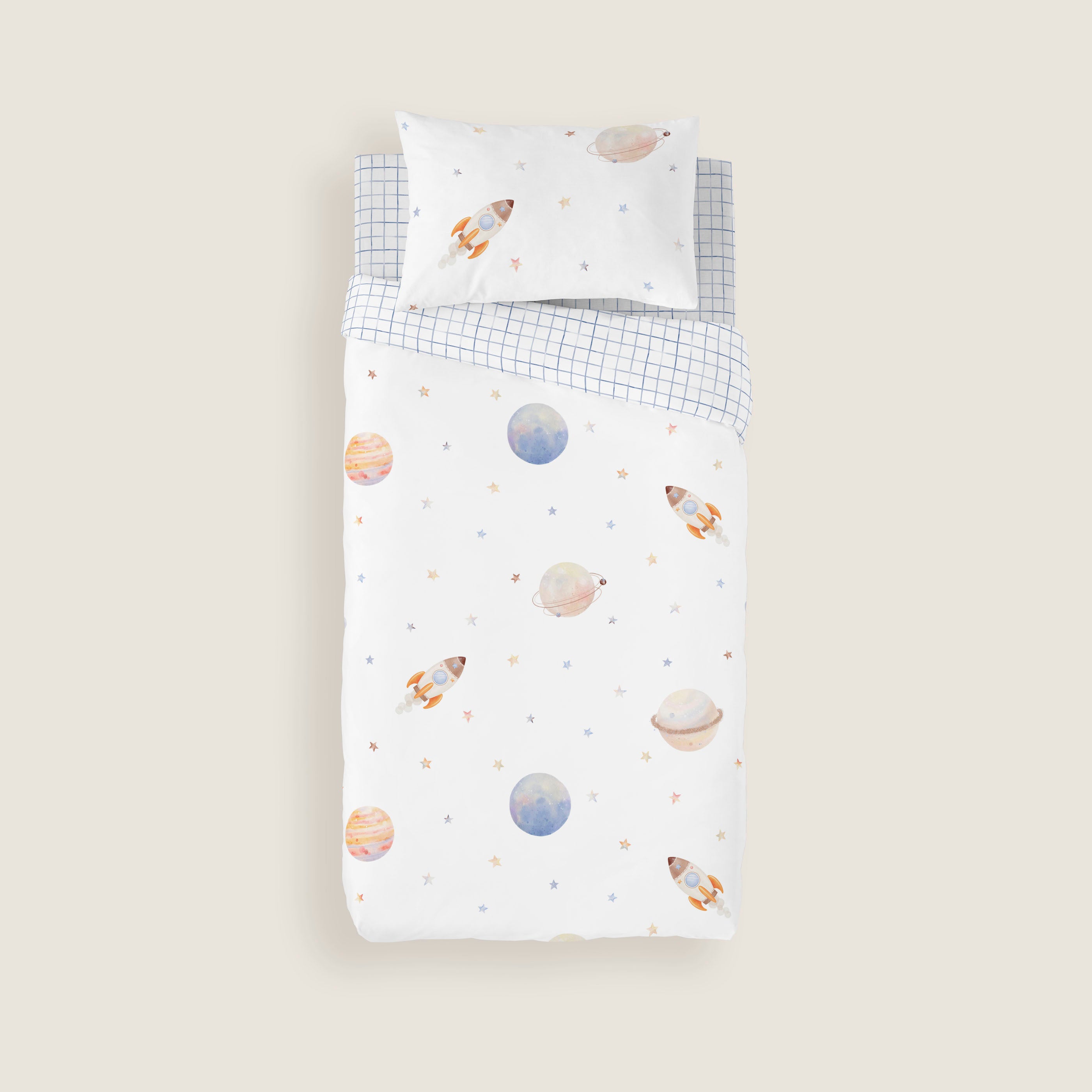 FUNDA NÓRDICA REVERSIBLE ESTAMPADA INFANTIL ASTRO 100% ALGODÓN