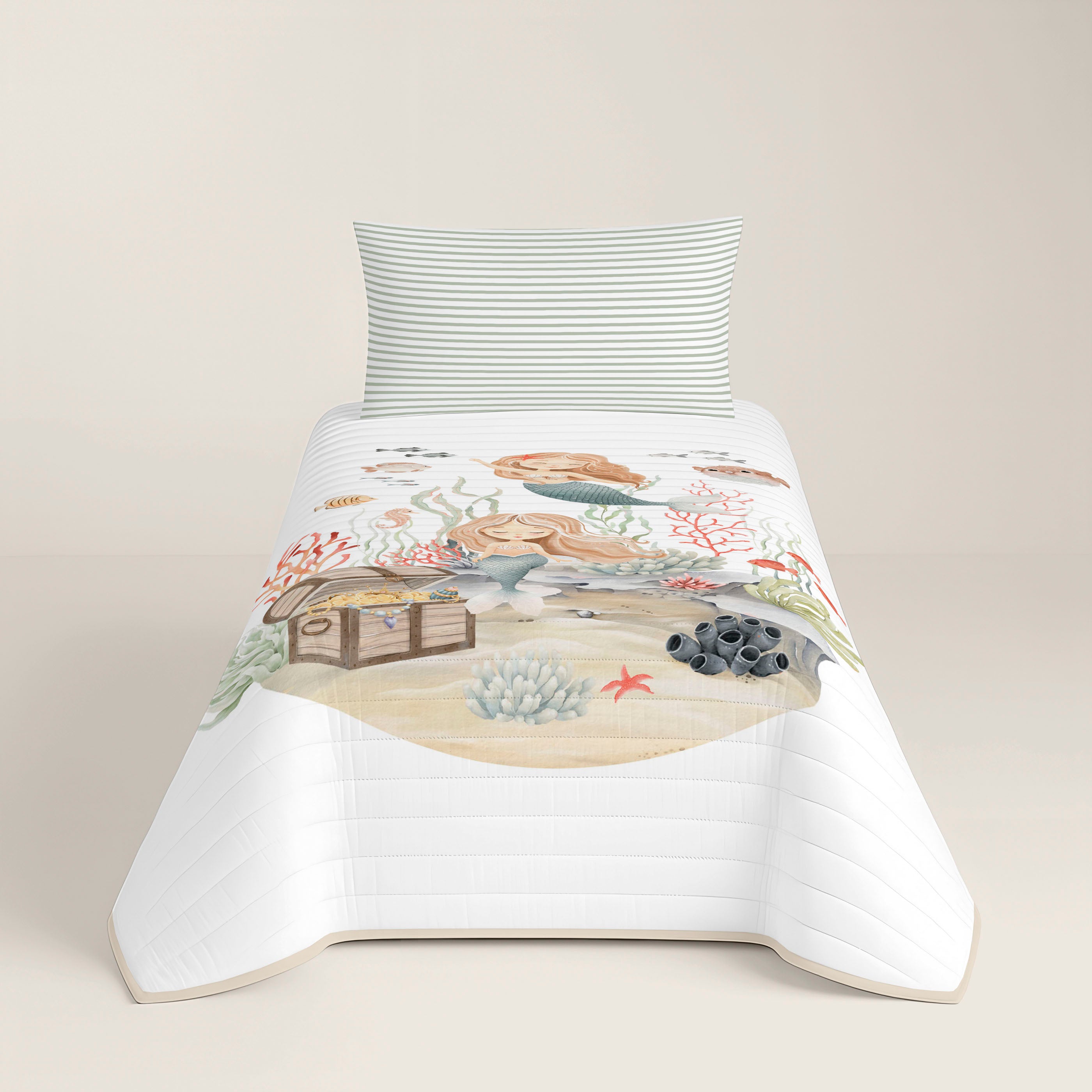 COLCHA BOUTI REVERSIBLE ESTAMPADA INFANTIL ATHINA 100% ALGODÓN