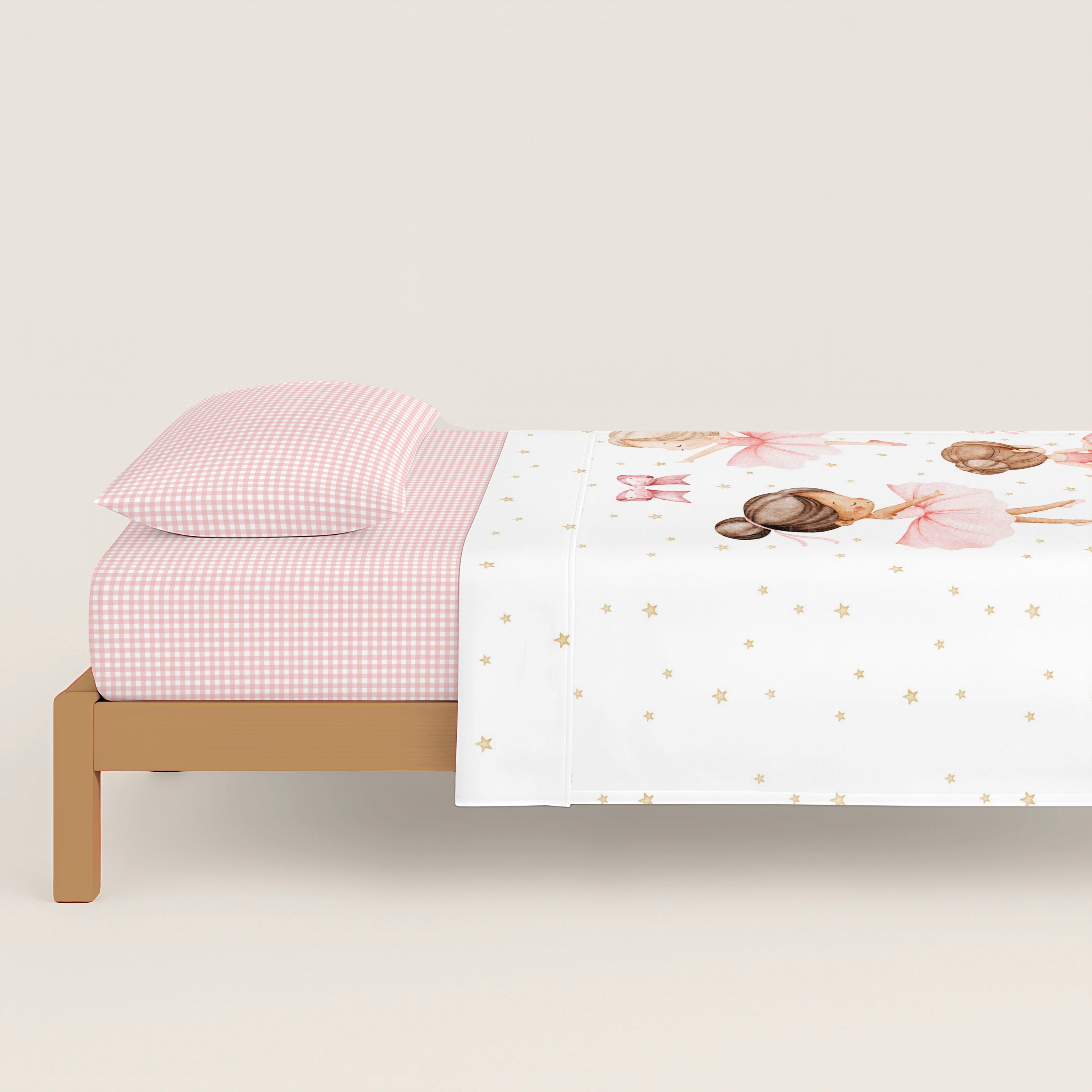 JUEGO SÁBANAS ESTAMPADAS INFANTIL BALLET 100% ALGODÓN
