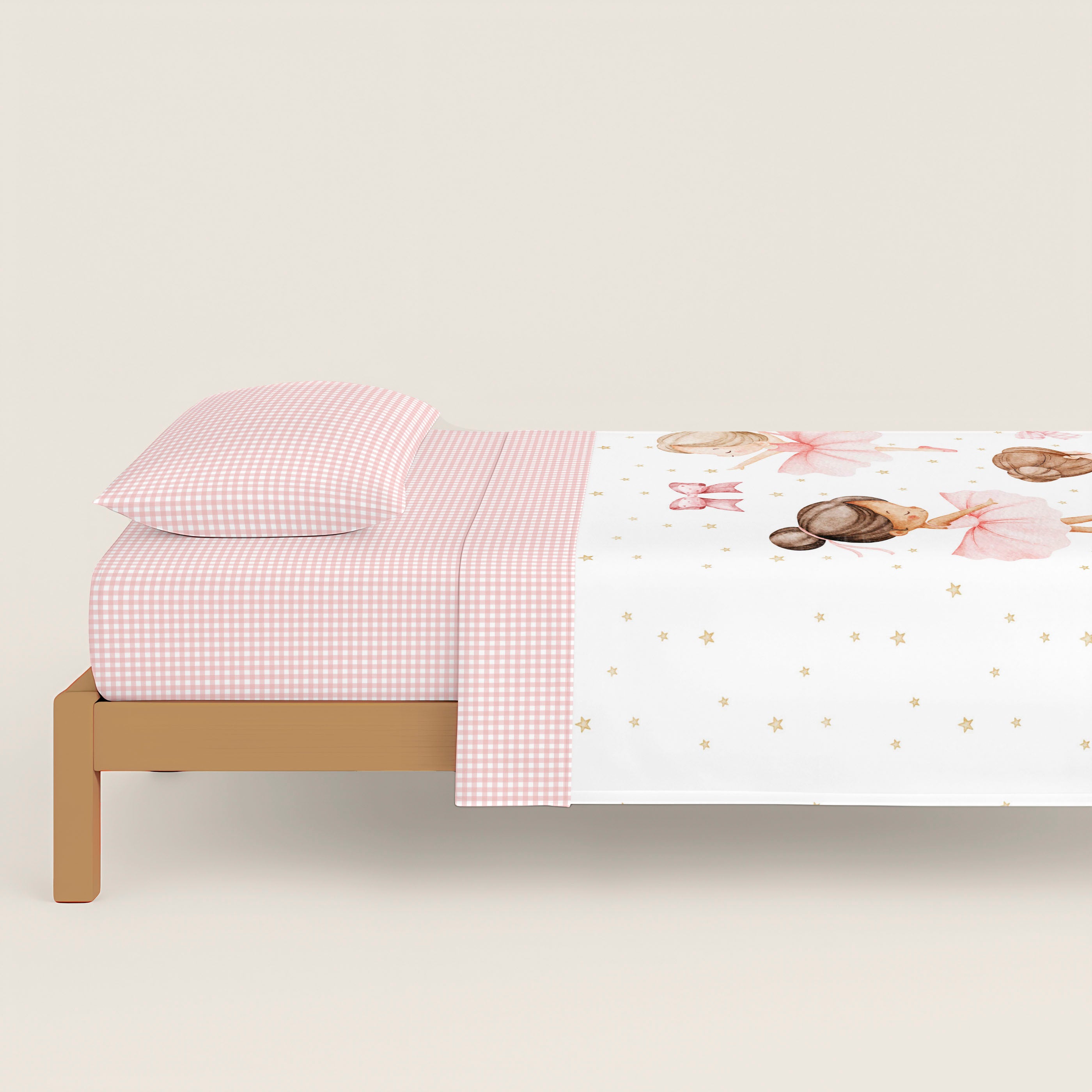 FUNDA NÓRDICA REVERSIBLE ESTAMPADA INFANTIL BALLET 100% ALGODÓN