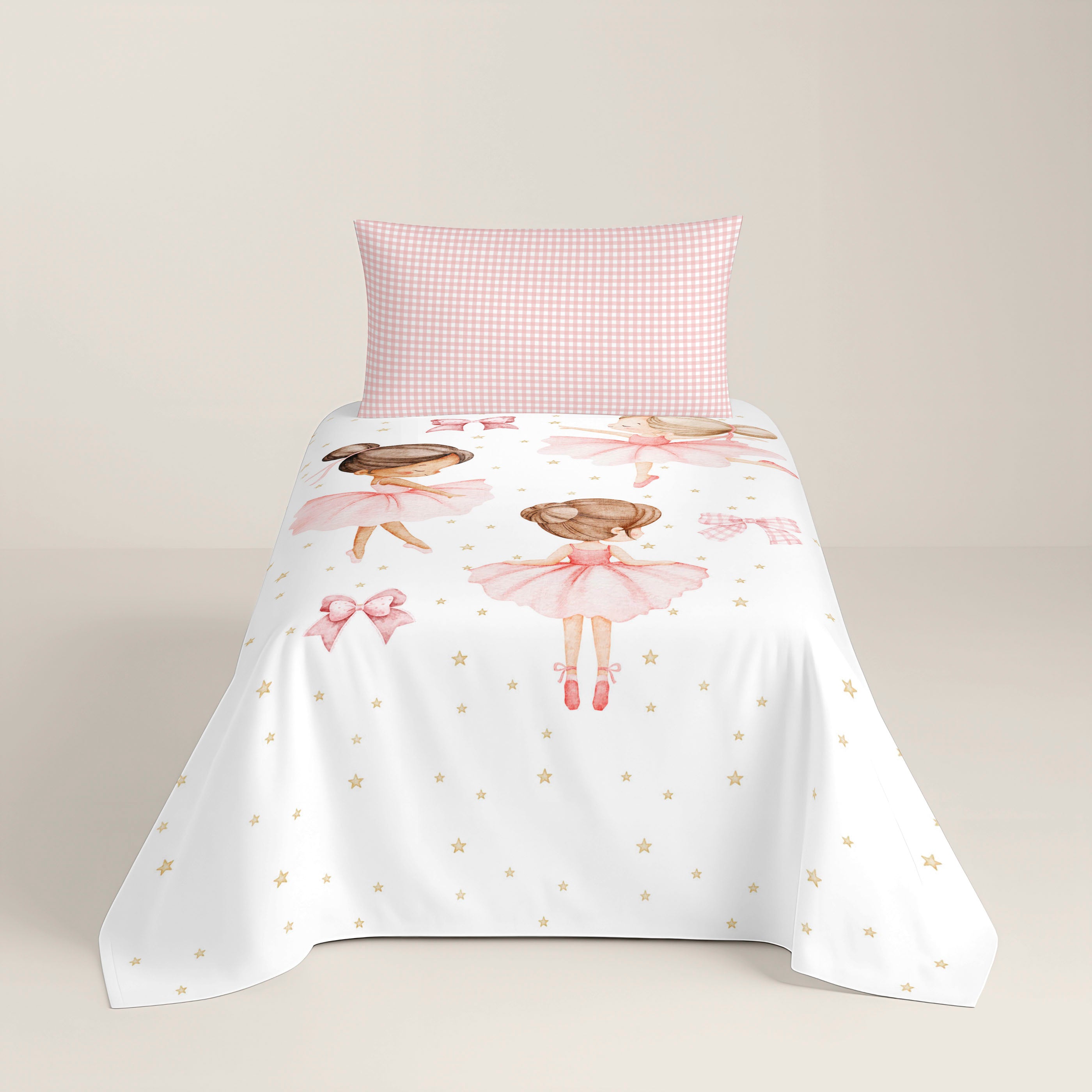 FUNDA NÓRDICA REVERSIBLE ESTAMPADA INFANTIL BALLET 100% ALGODÓN