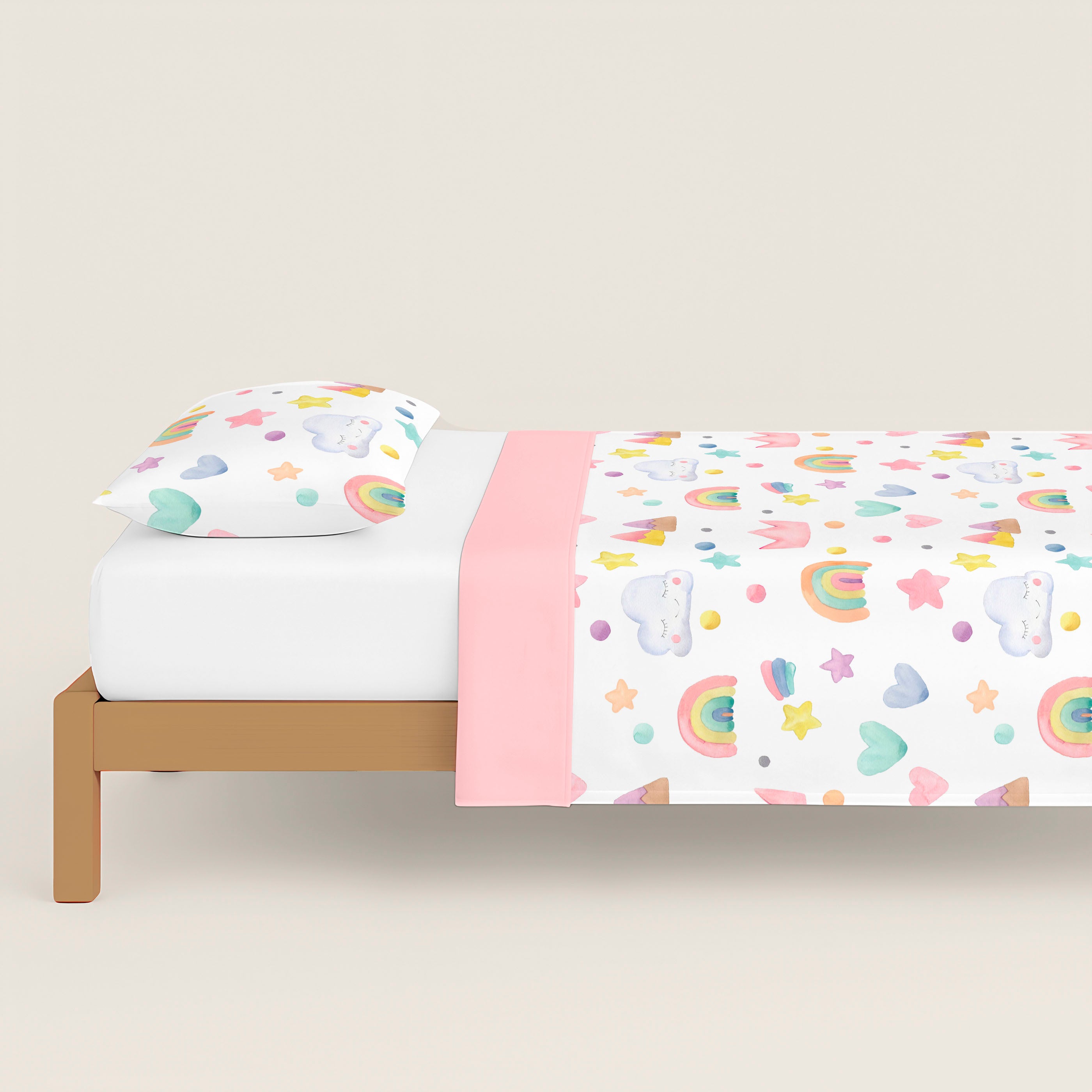 COPRIPIUMINO STAMPATO PER BAMBINI CONFETTI 100% COTONE