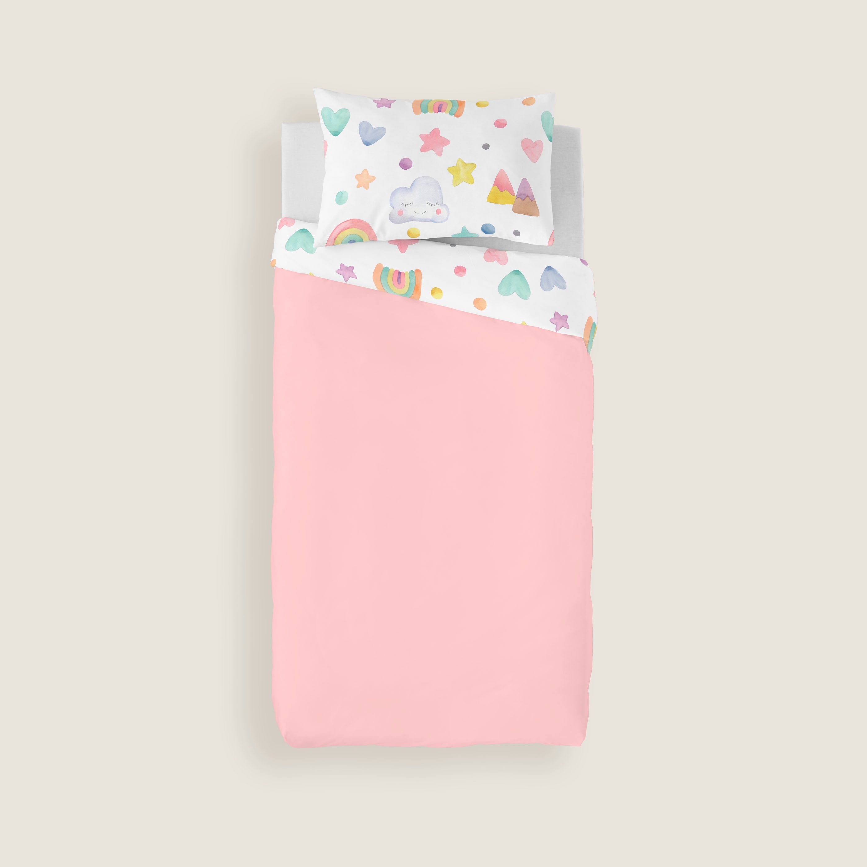 COPRIPIUMINO STAMPATO PER BAMBINI CONFETTI 100% COTONE