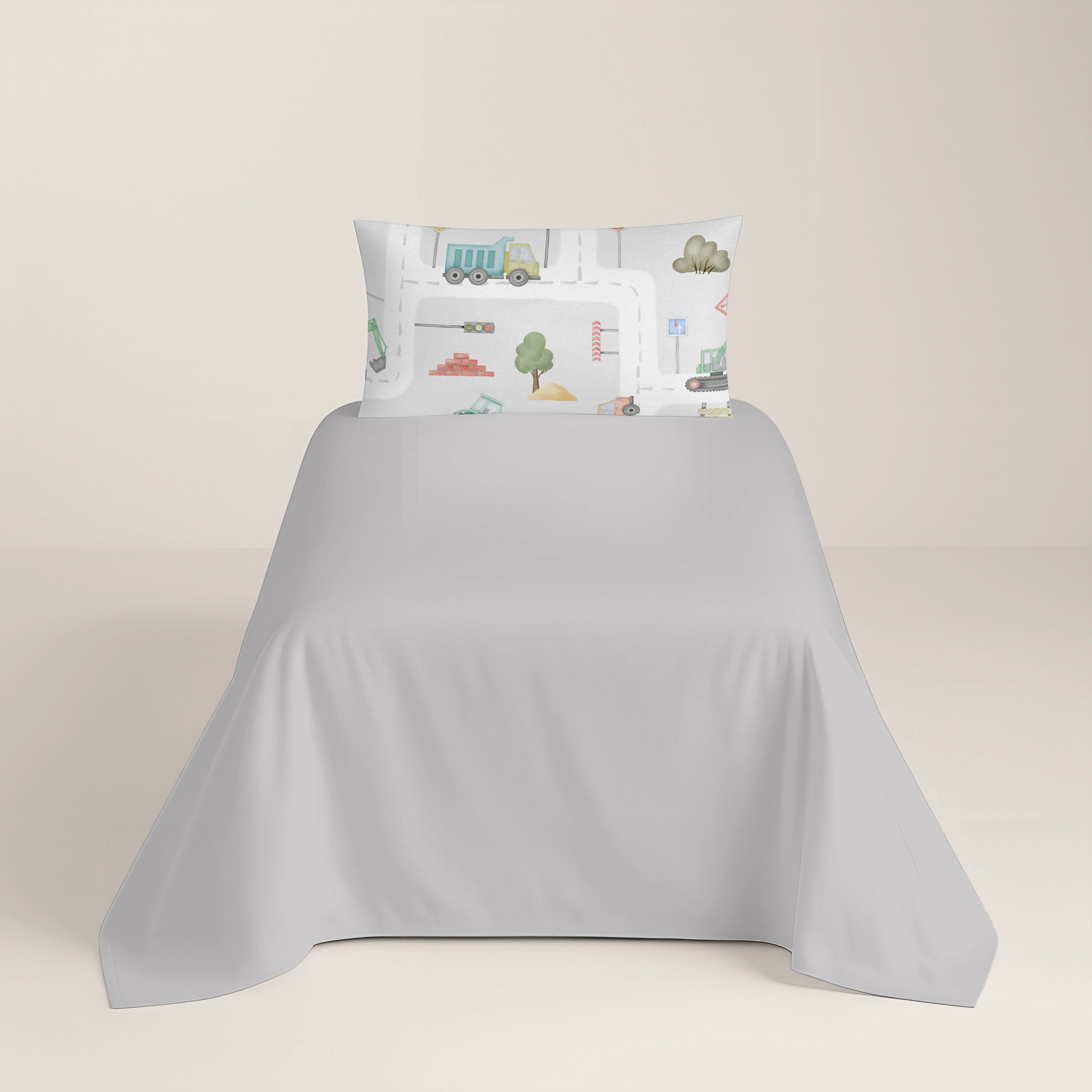 COPRIPIUMINO STAMPATO PER BAMBINI ROAD 100% COTONE