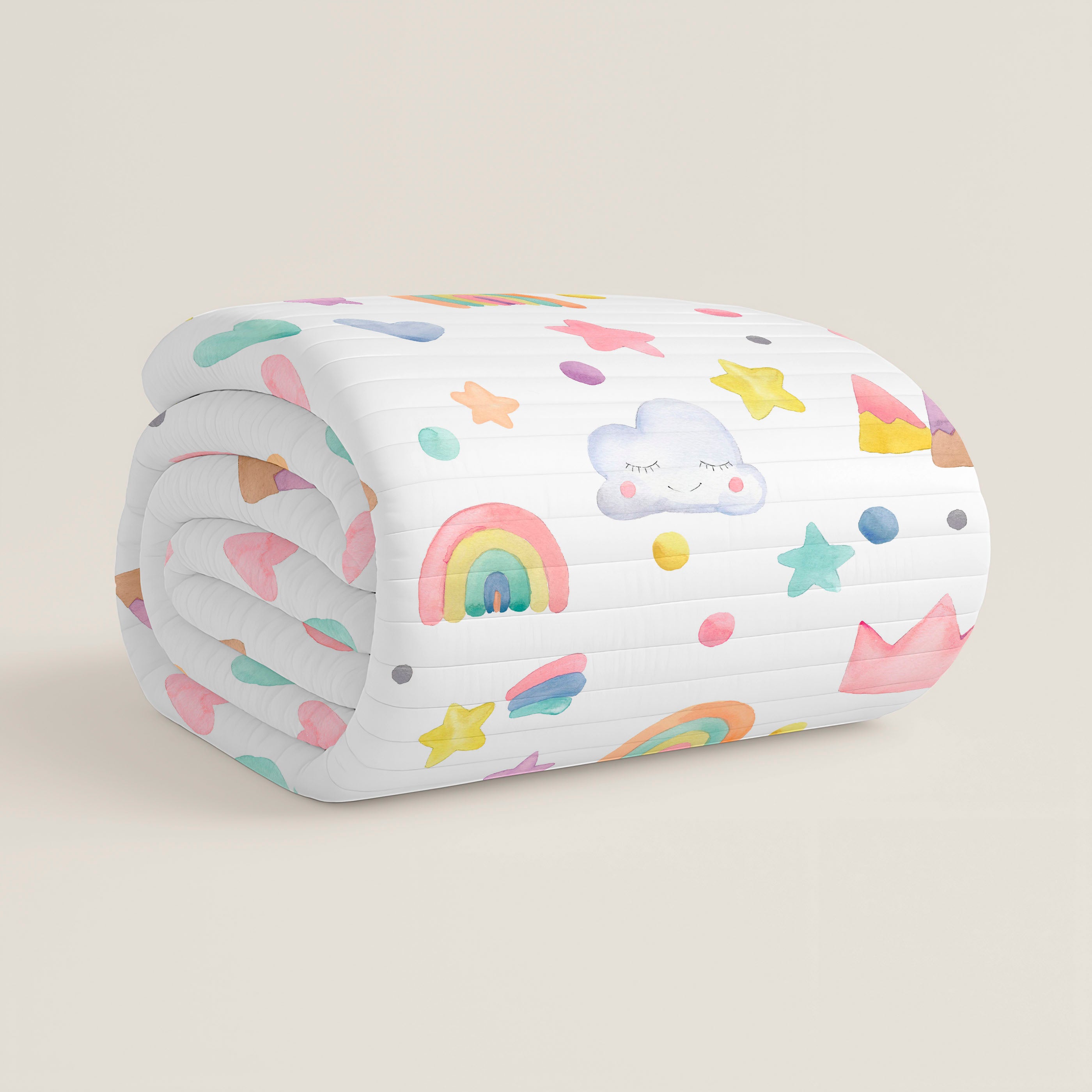 COLCHA BOUTI ESTAMPADA INFANTIL CONFETTI 100% ALGODÓN