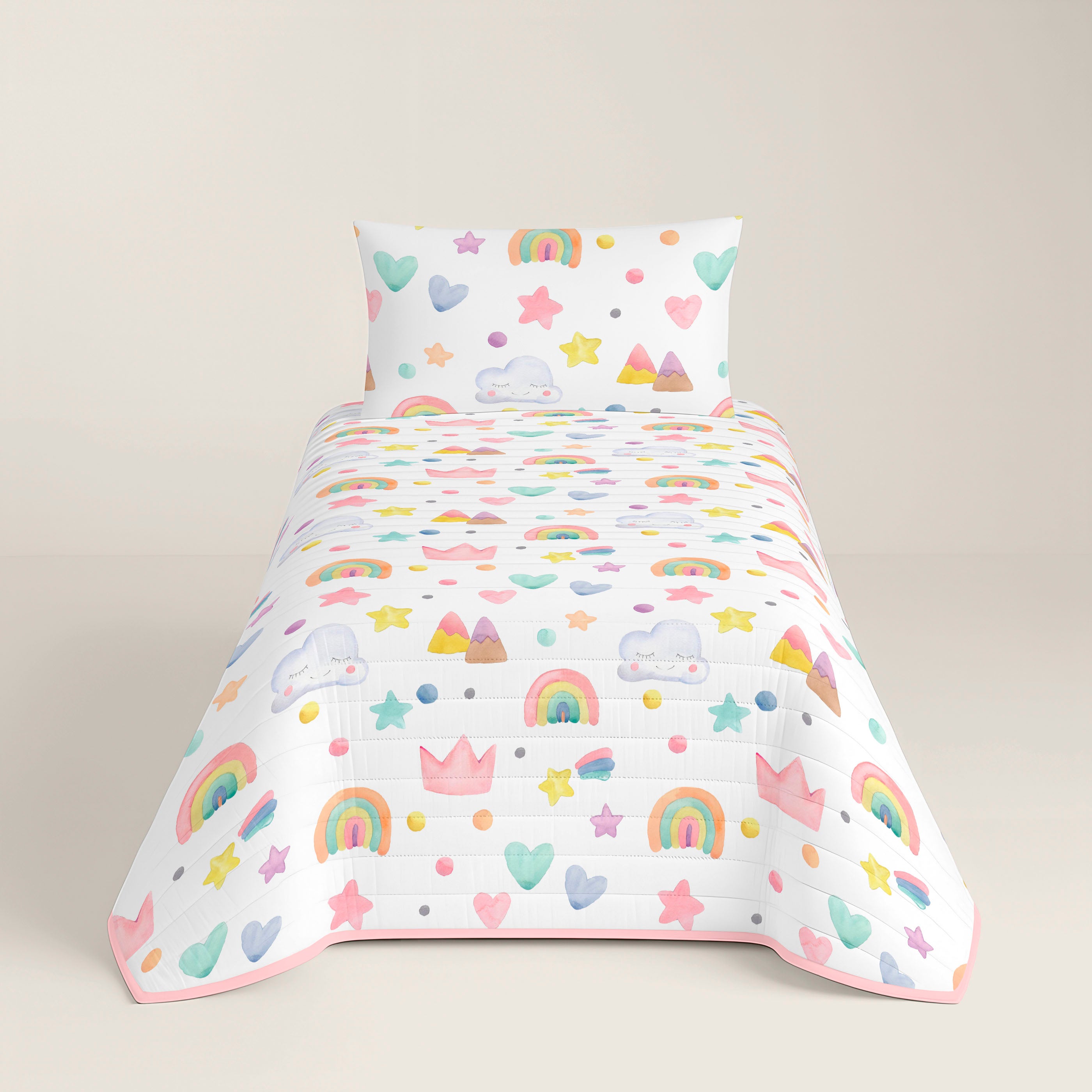 COLCHA BOUTI ESTAMPADA INFANTIL CONFETTI 100% ALGODÓN