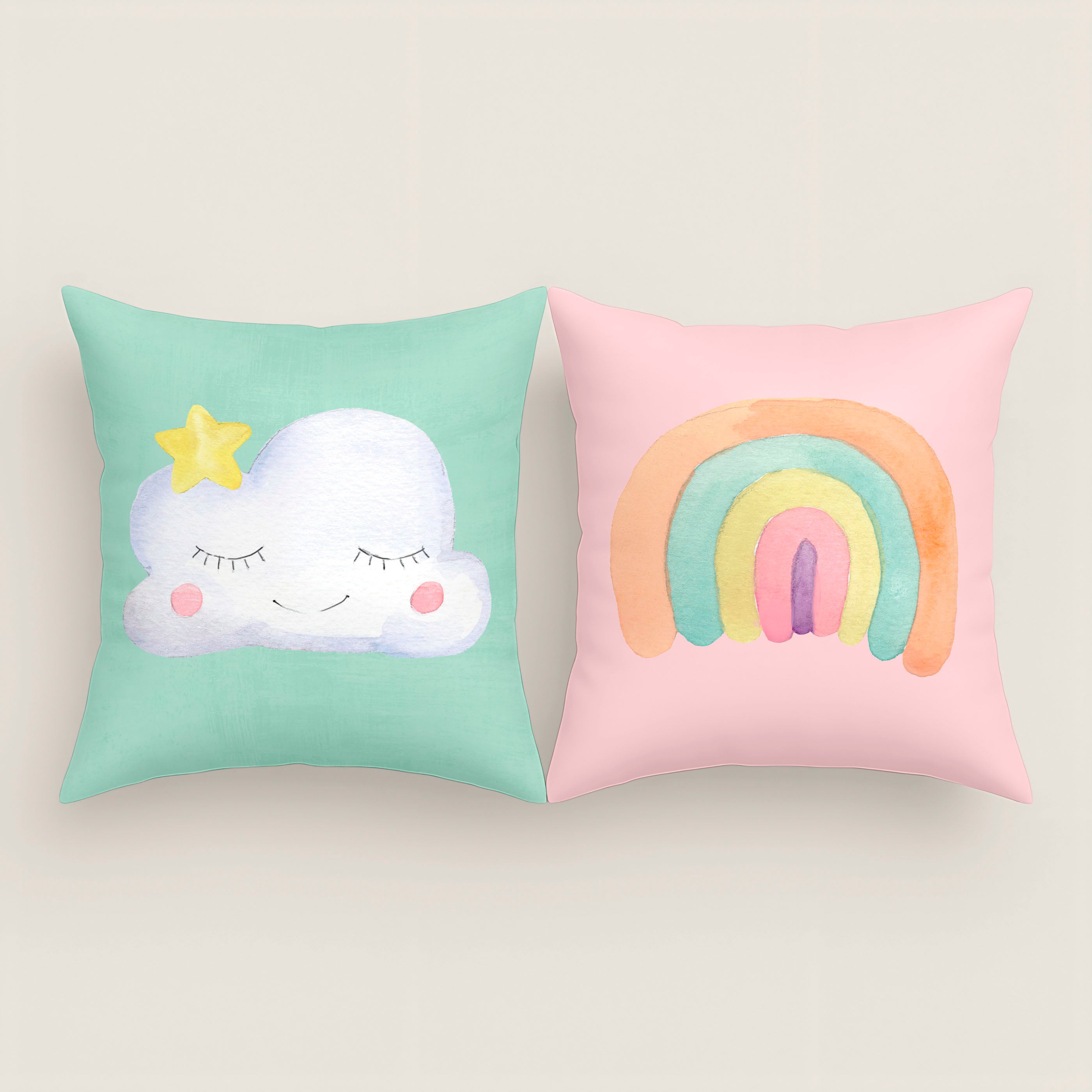 FUNDA DE COJÍN INFANTIL ESTAMPADO CONFETTI 100% ALGODÓN