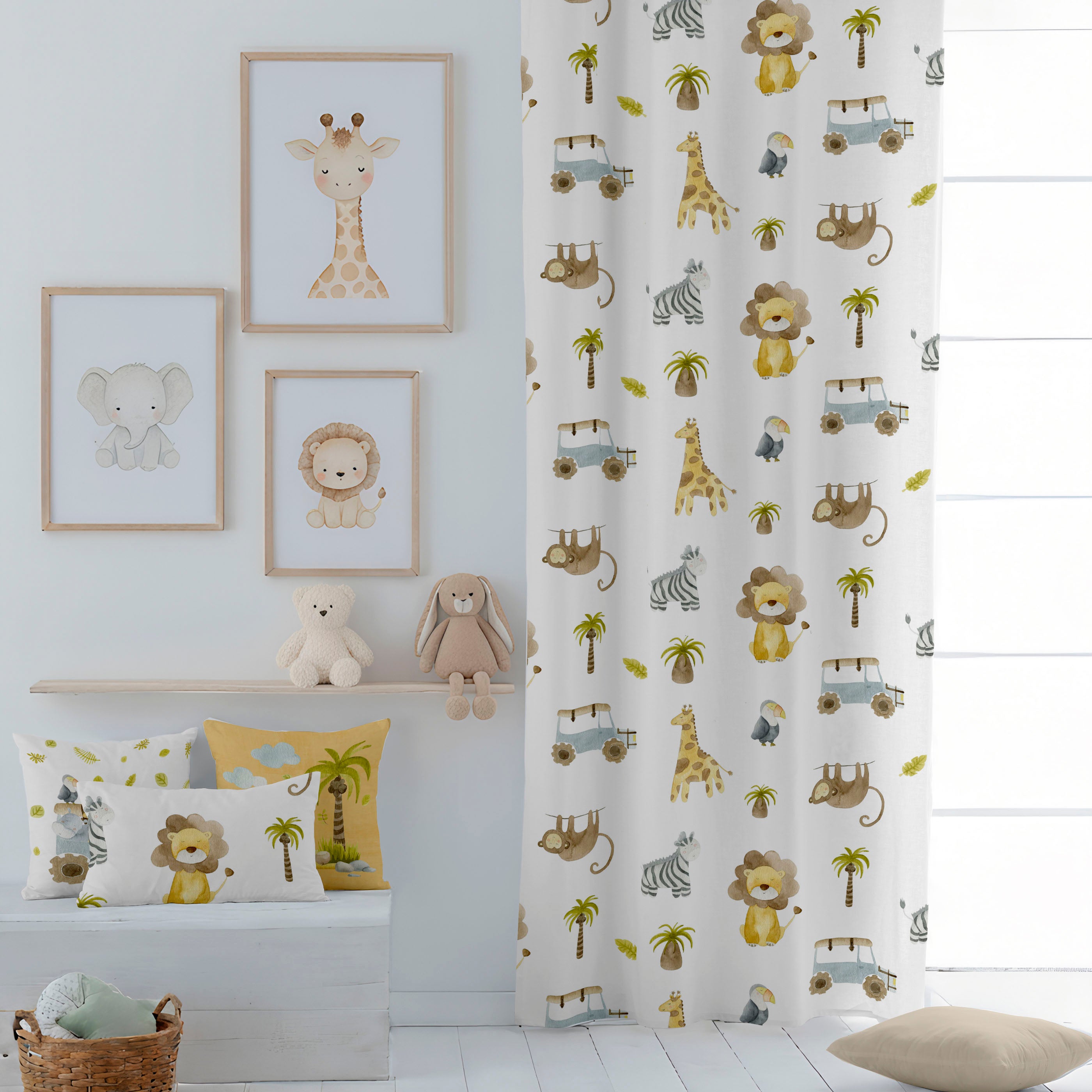 CORTINA INFANTIL SERENGETI 100% ALGODÓN
