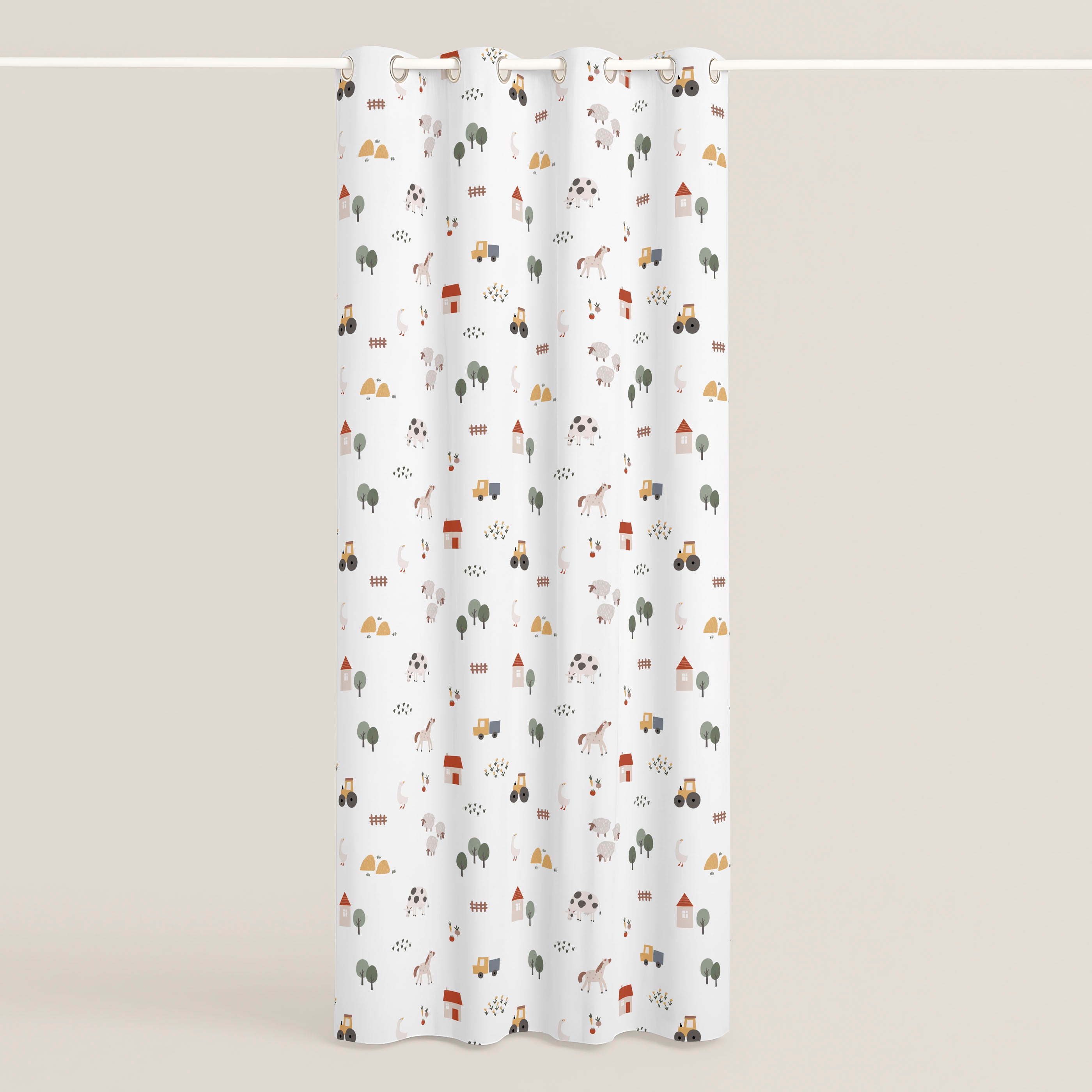 CORTINA INFANTIL FARM LIFE 100% ALGODÓN