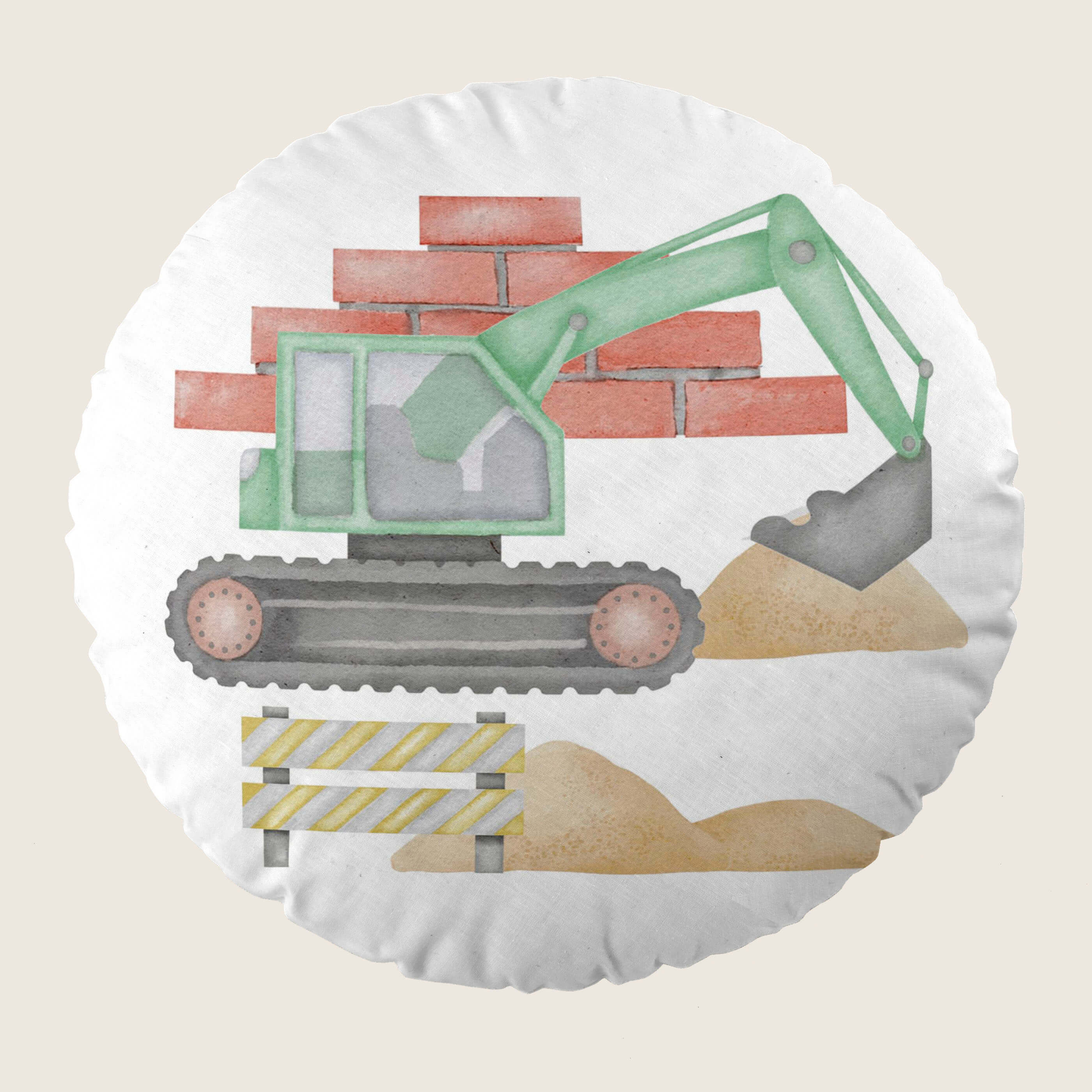 COJÍN REDONDO INFANTIL ESTAMPADO ROAD