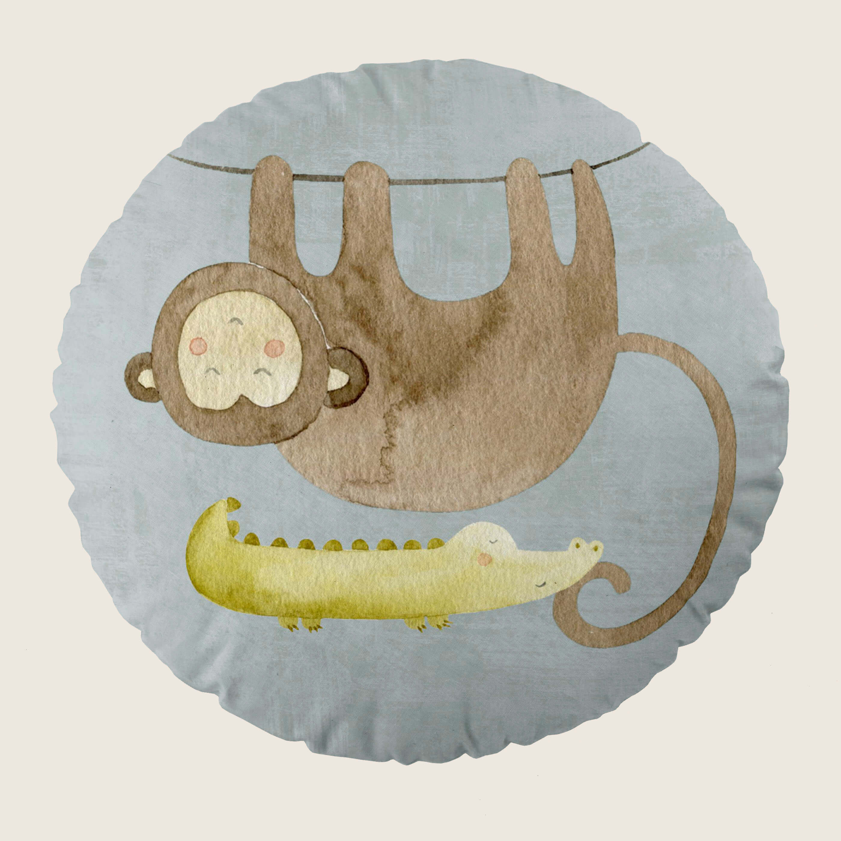 COJÍN REDONDO INFANTIL ESTAMPADO SERENGETI