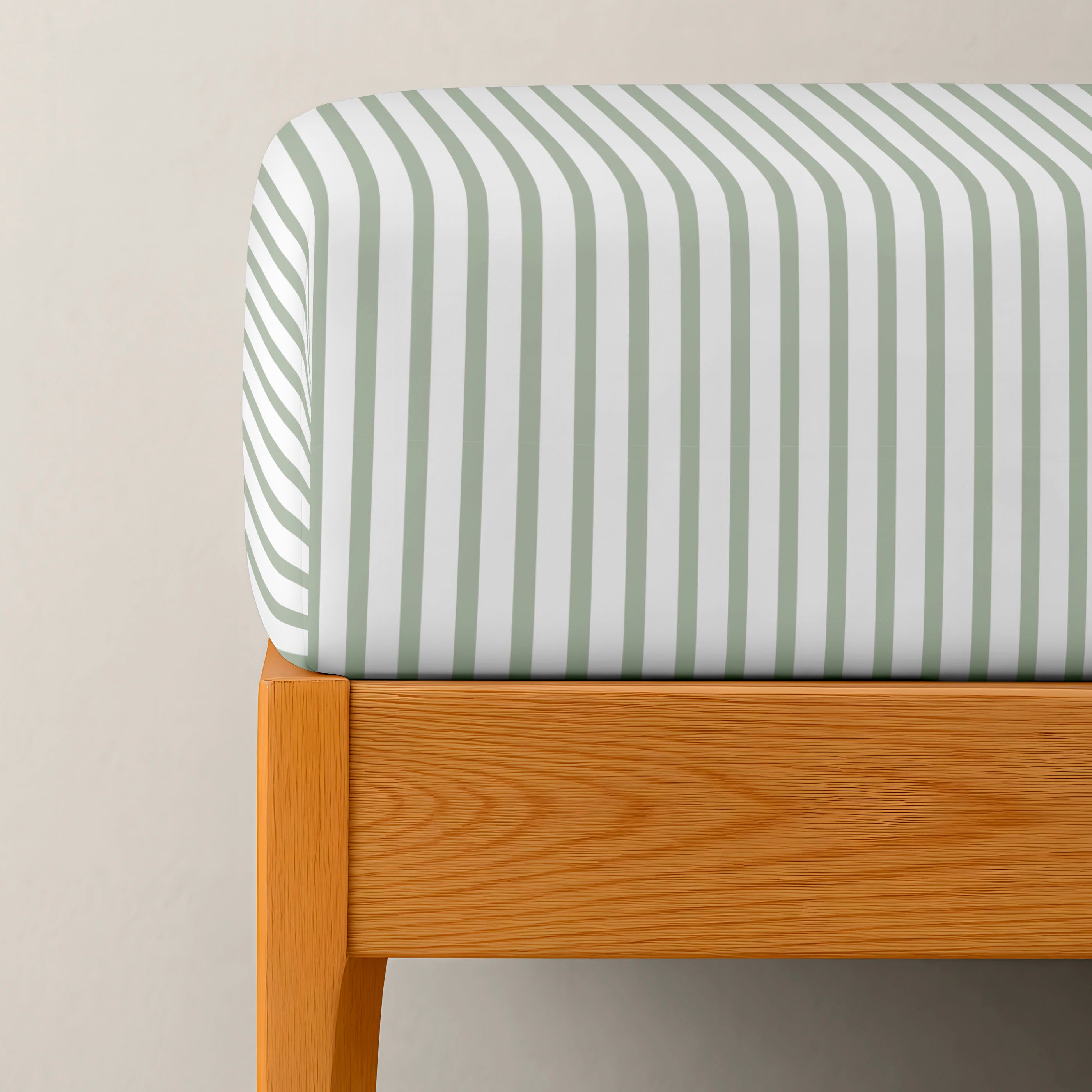 SÁBANA BAJERA AJUSTABLE INFANTIL 100% ALGODÓN GREEN STRIPES