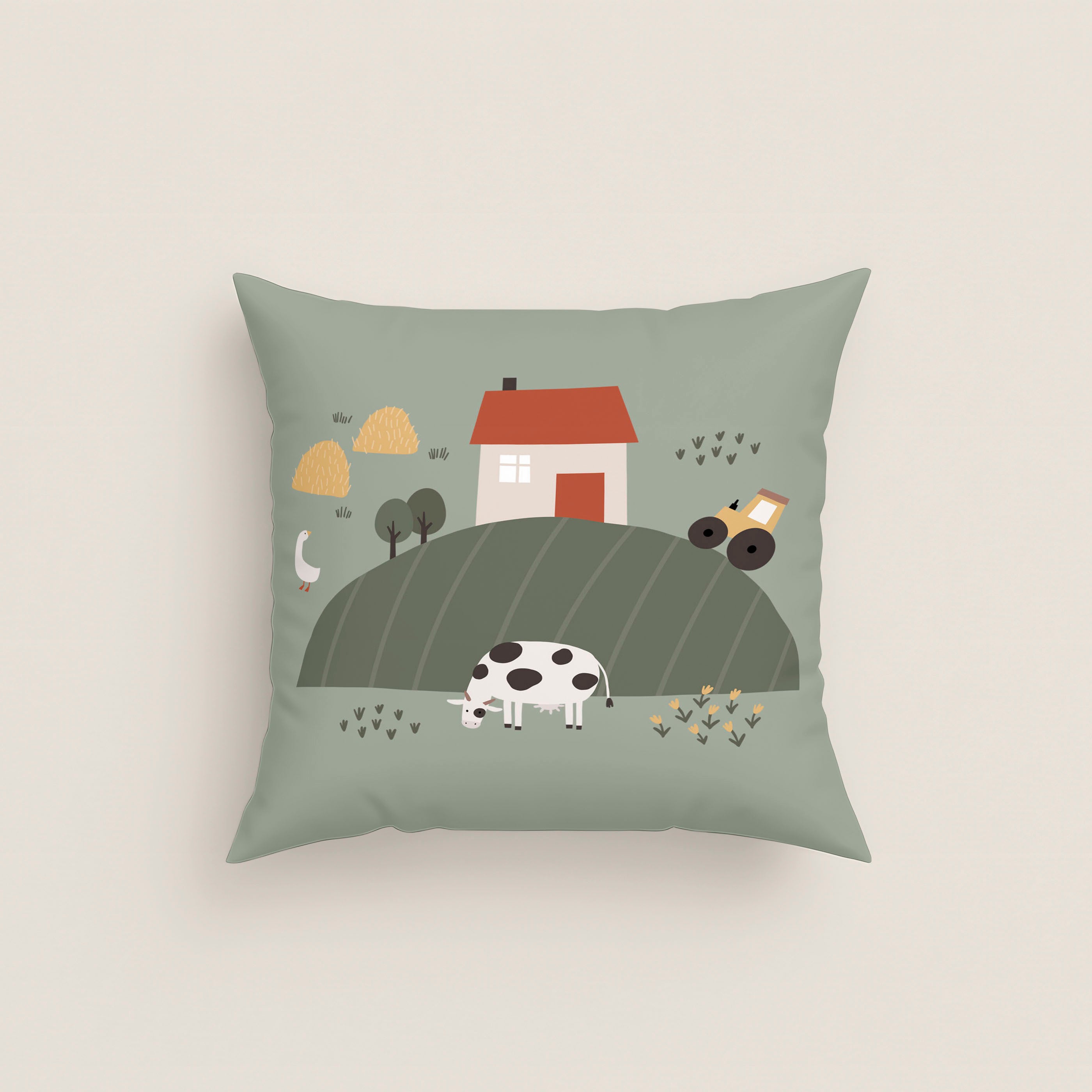 FUNDA DE COJÍN CUNA BEBÉ FARM LIFE 100% ALGODÓN