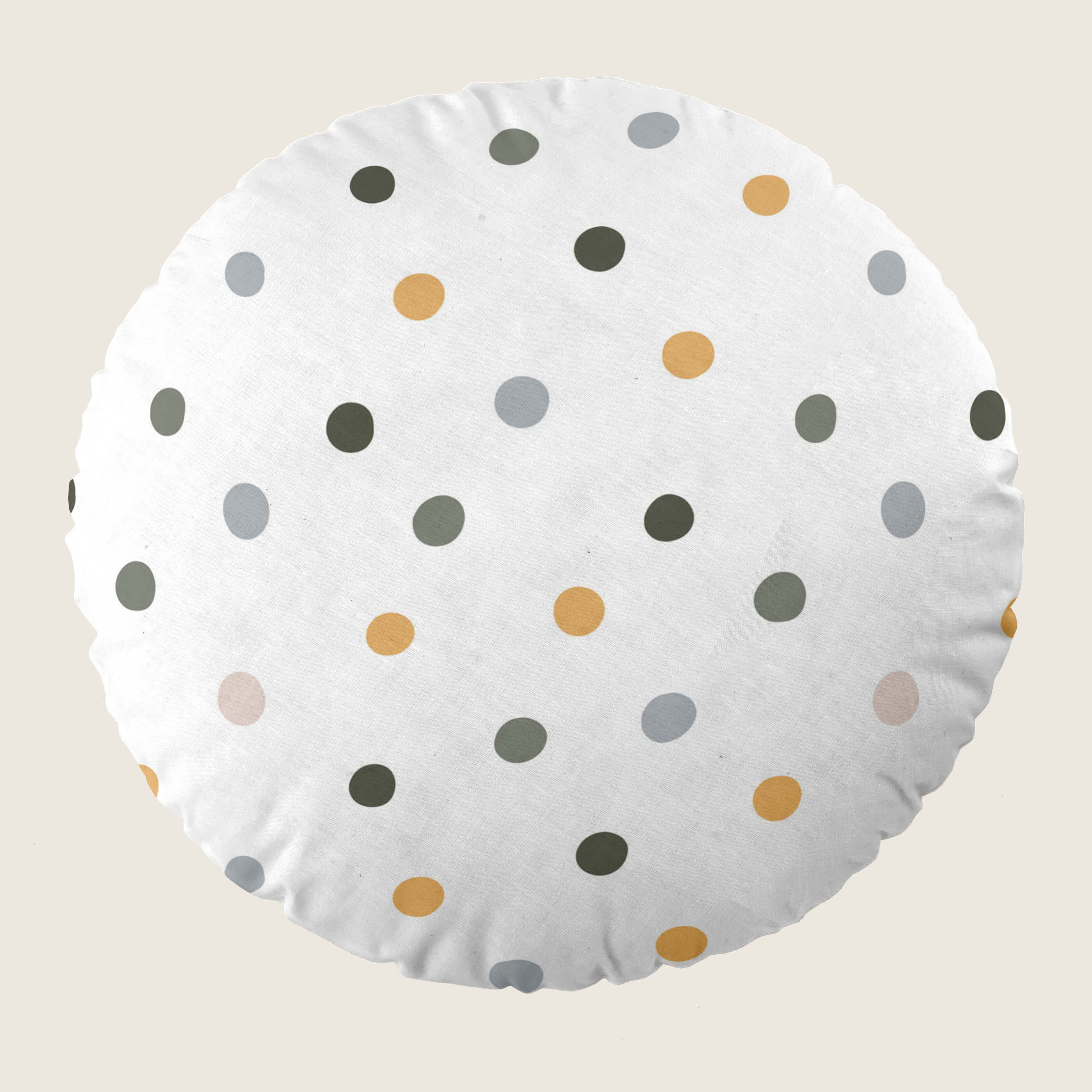 COJÍN REDONDO CUNA BEBÉ ESTAMPADO FARM LIFE