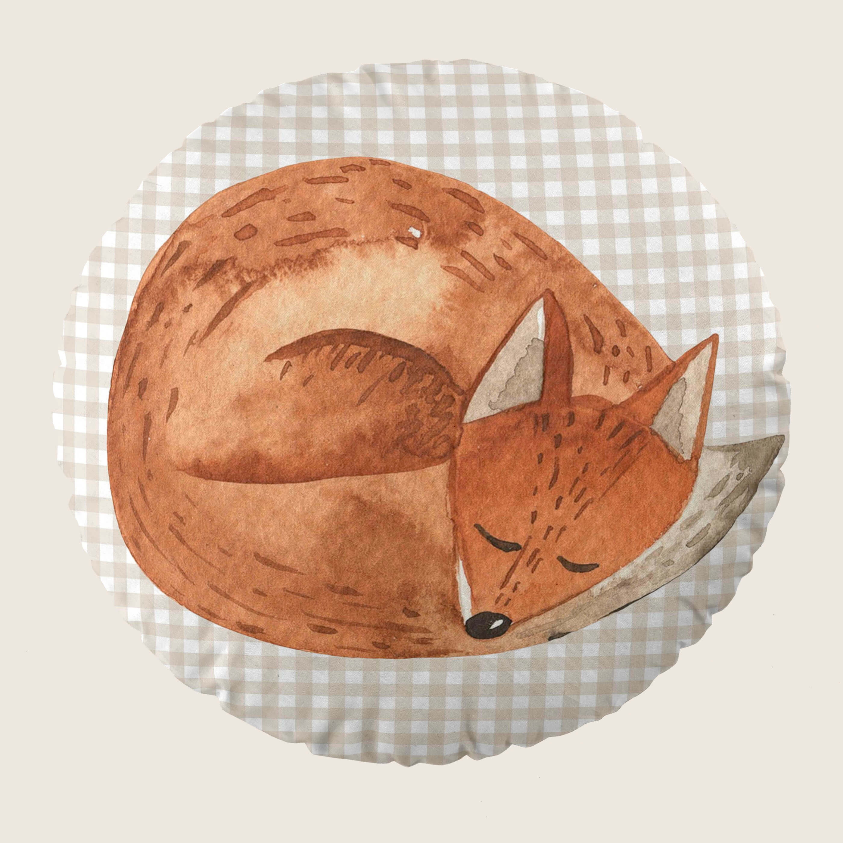 COJÍN REDONDO CUNA BEBÉ ESTAMPADO WOODLAND