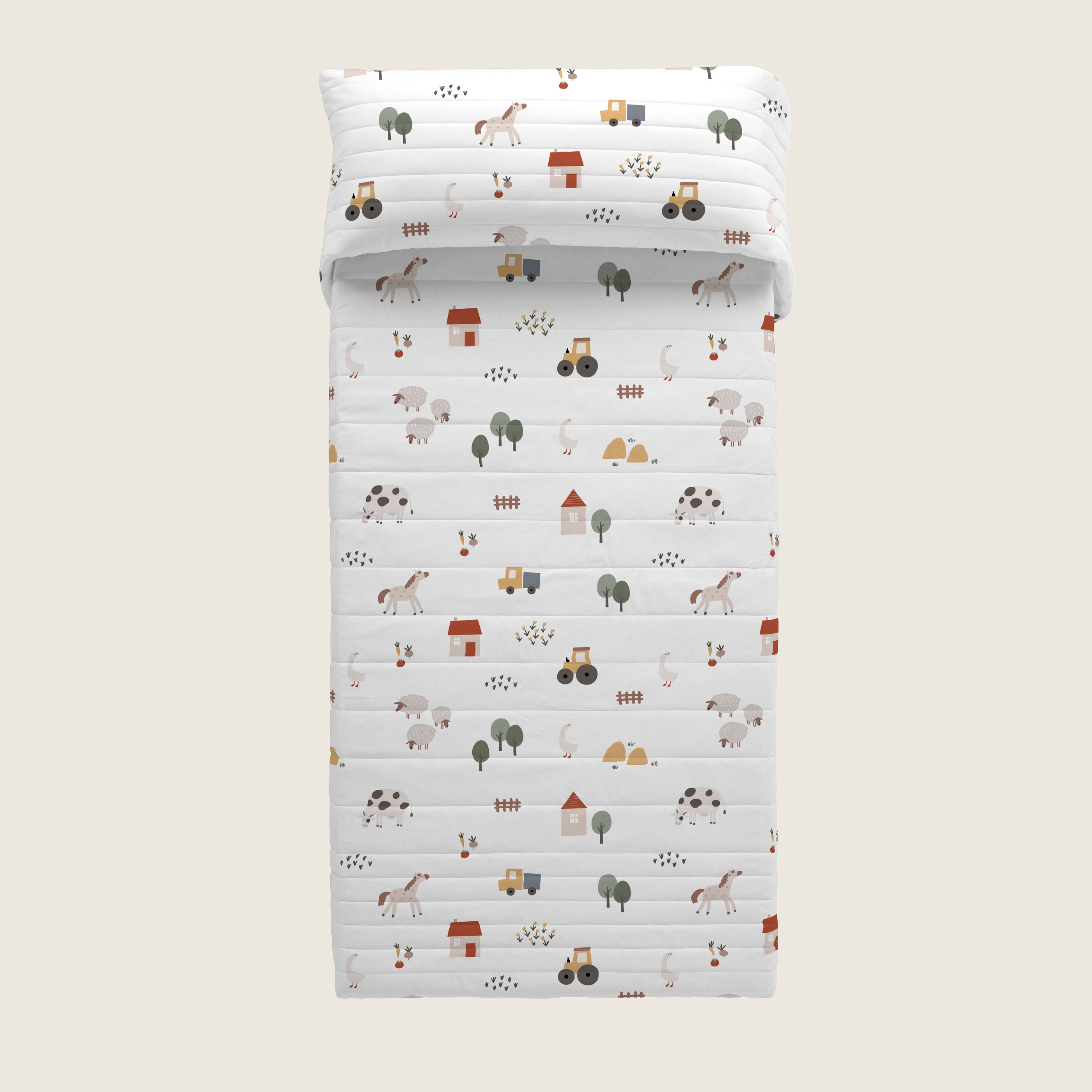 COLCHA BOUTI REVERSIBLE CUNA BEBÉ FARM LIFE 100% ALGODÓN