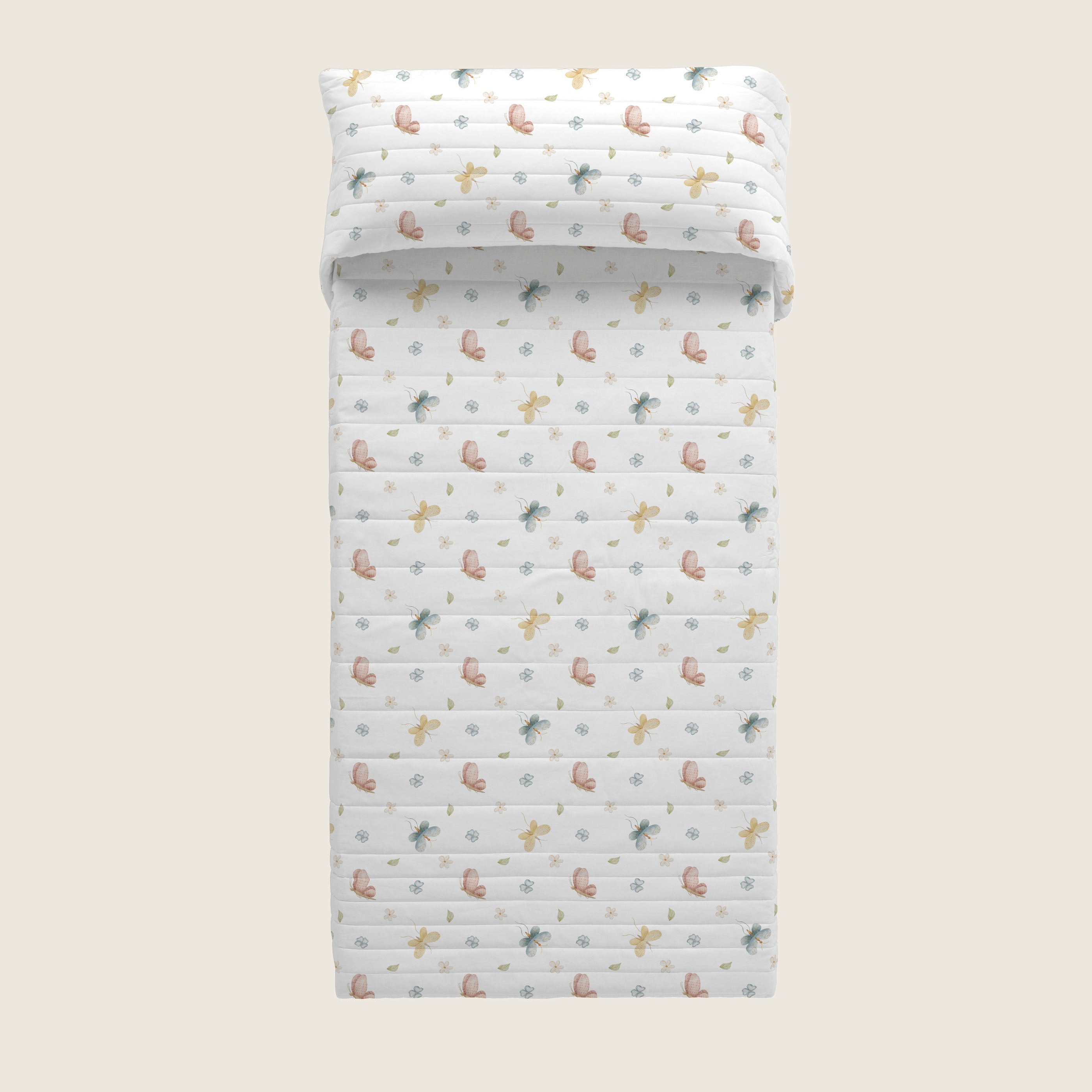 COLCHA BOUTI REVERSIBLE CUNA BEBÉ LORIAN 100% ALGODÓN