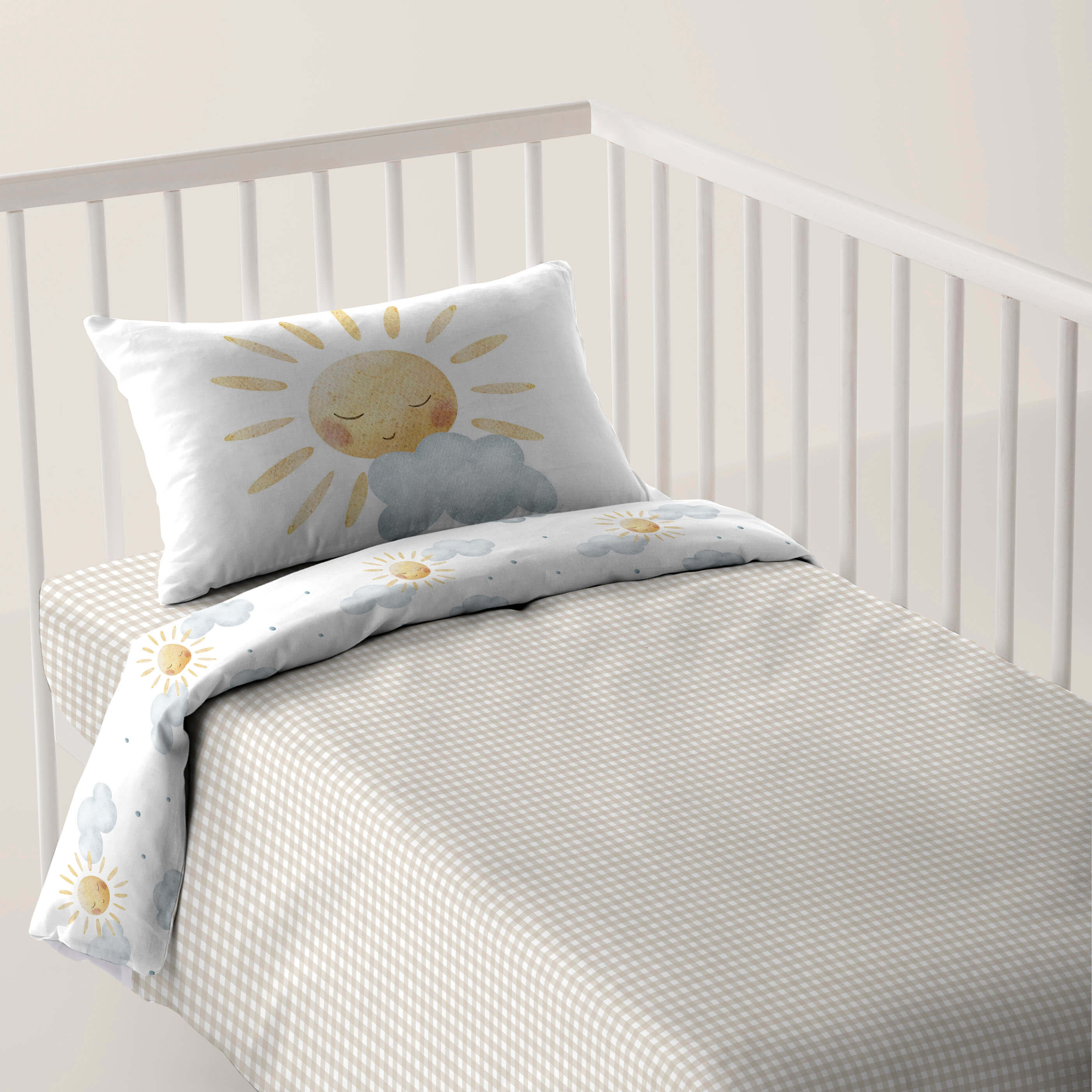 FUNDA NÓRDICA REVERSIBLE CUNA BEBÉ SUN 100% ALGODÓN