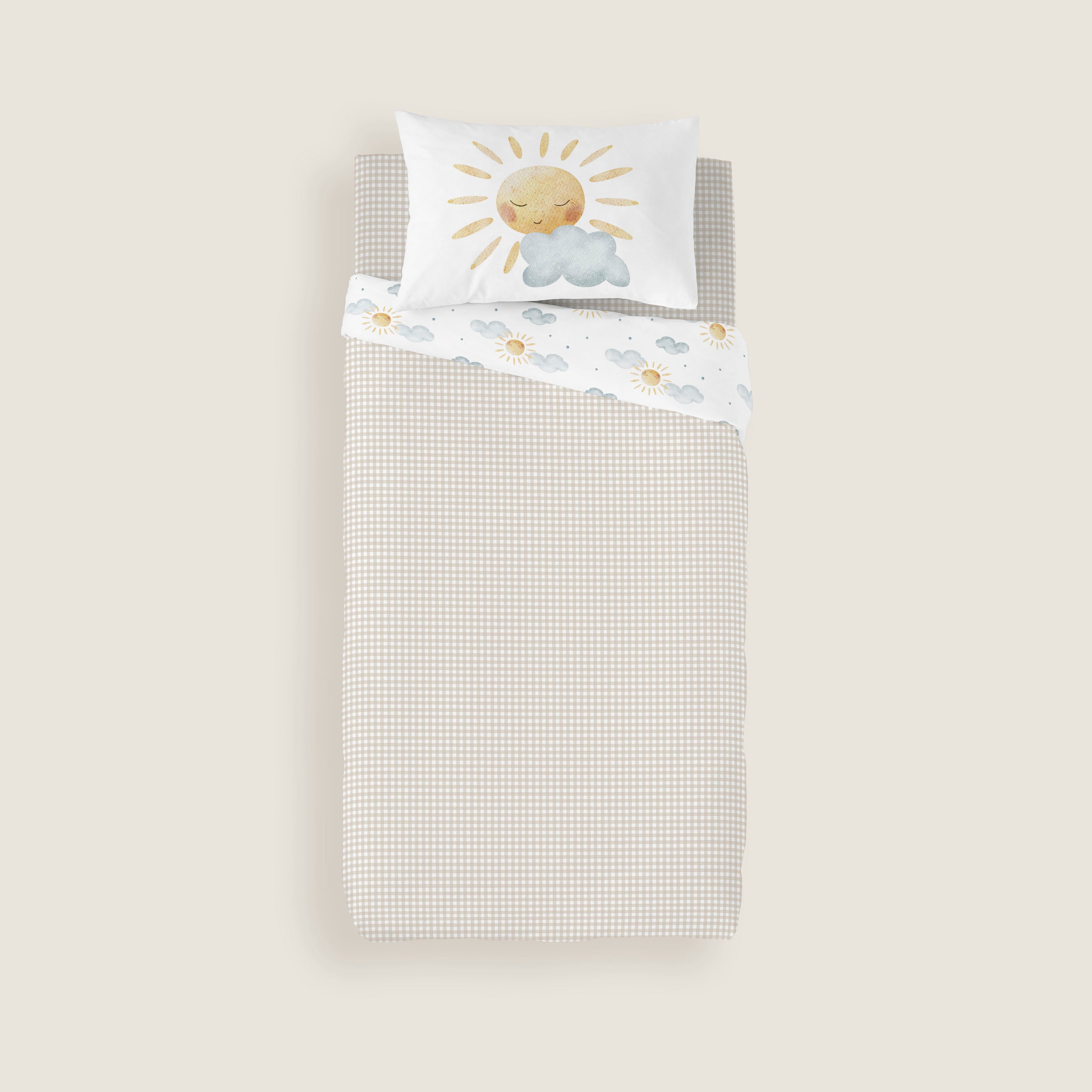 COPRIPIUMINO REVERSIBILE CULLA NEONATO SUN 100% COTONE