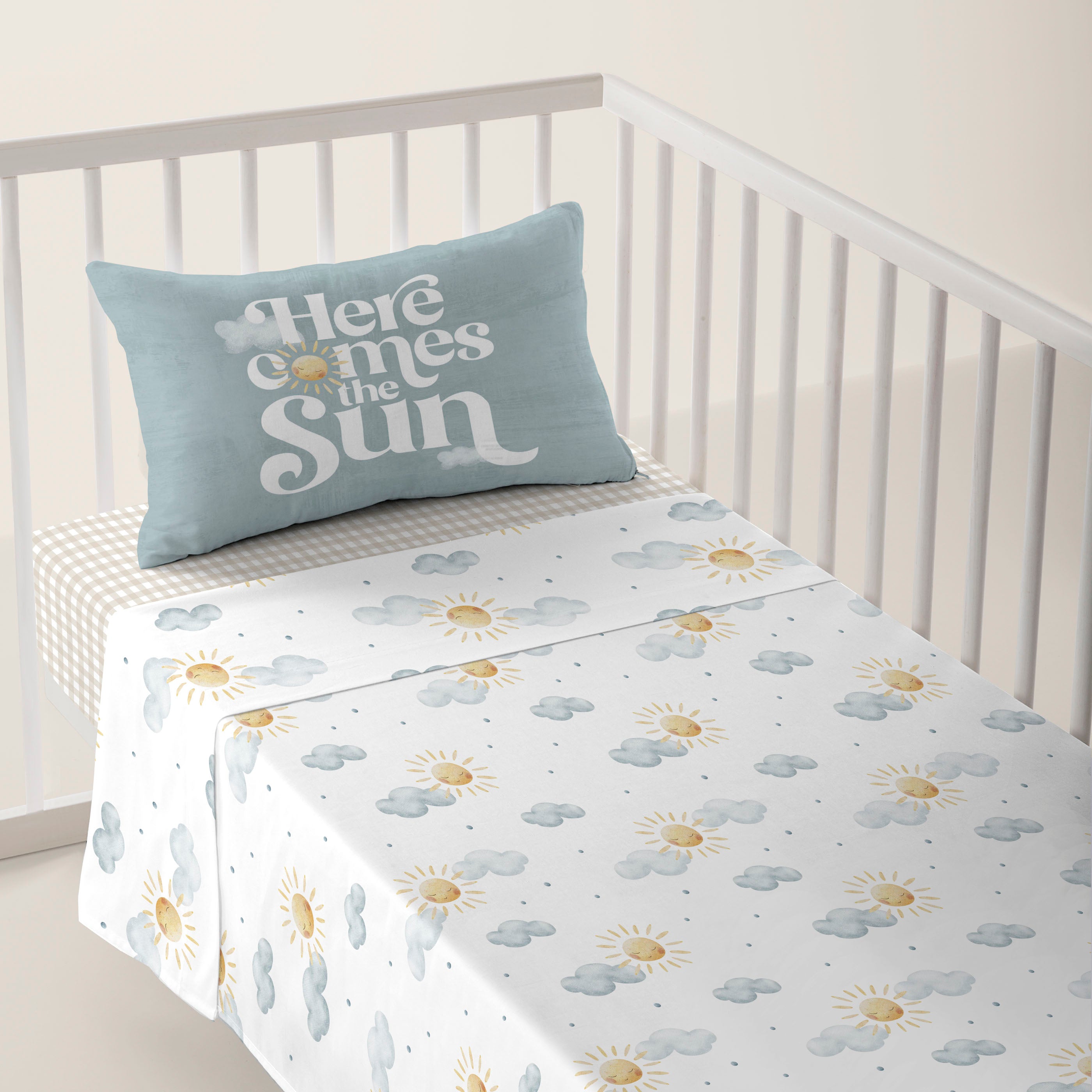 JUEGO DE SÁBANAS CUNA BEBÉ SUN 100% ALGODÓN
