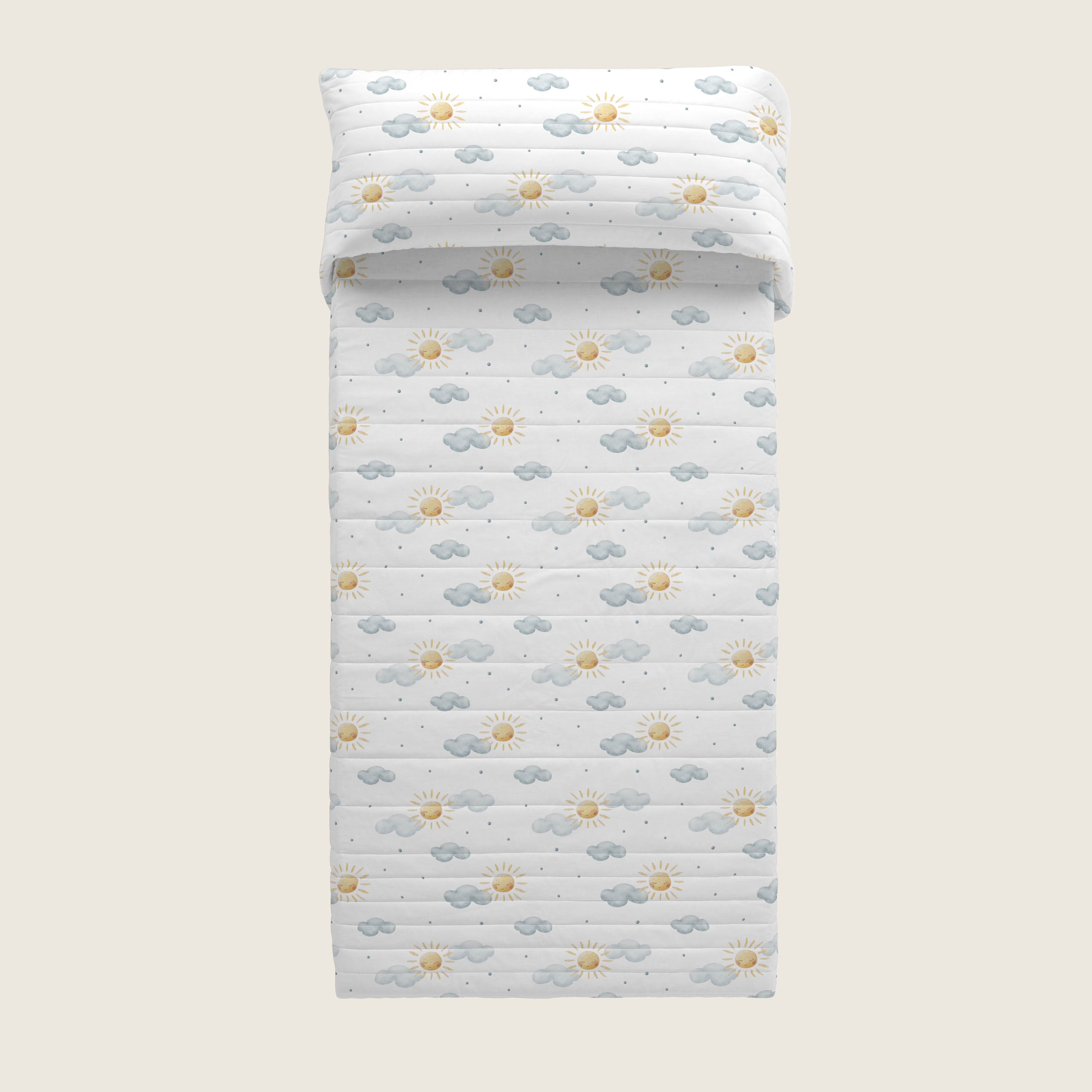 COLCHA BOUTI REVERSIBLE CUNA BEBÉ SUN 100% ALGODÓN