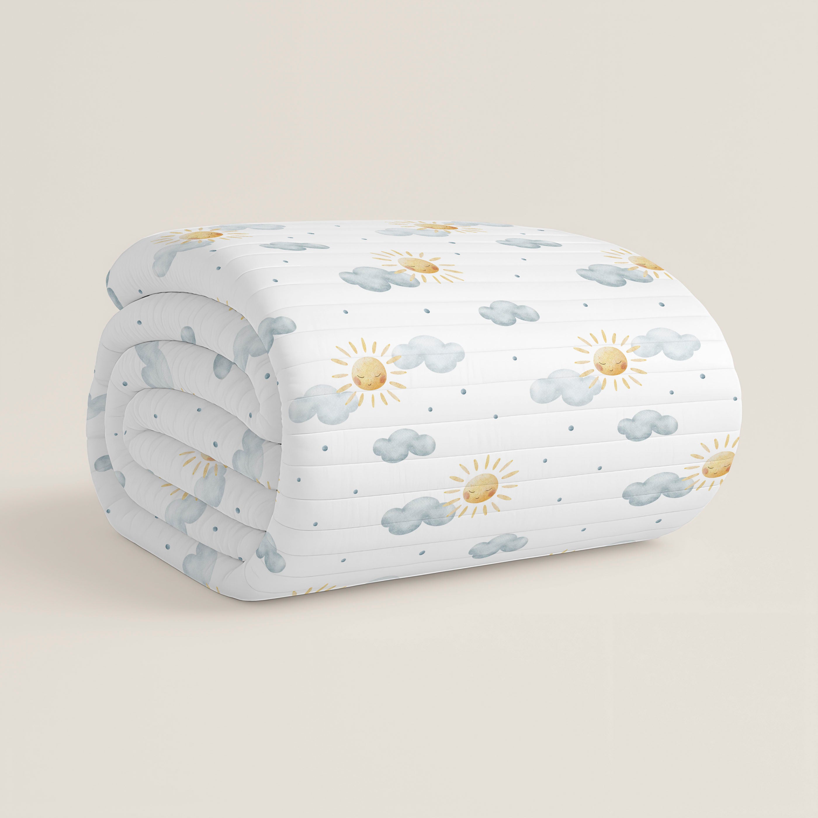 COLCHA BOUTI REVERSIBLE CUNA BEBÉ SUN 100% ALGODÓN