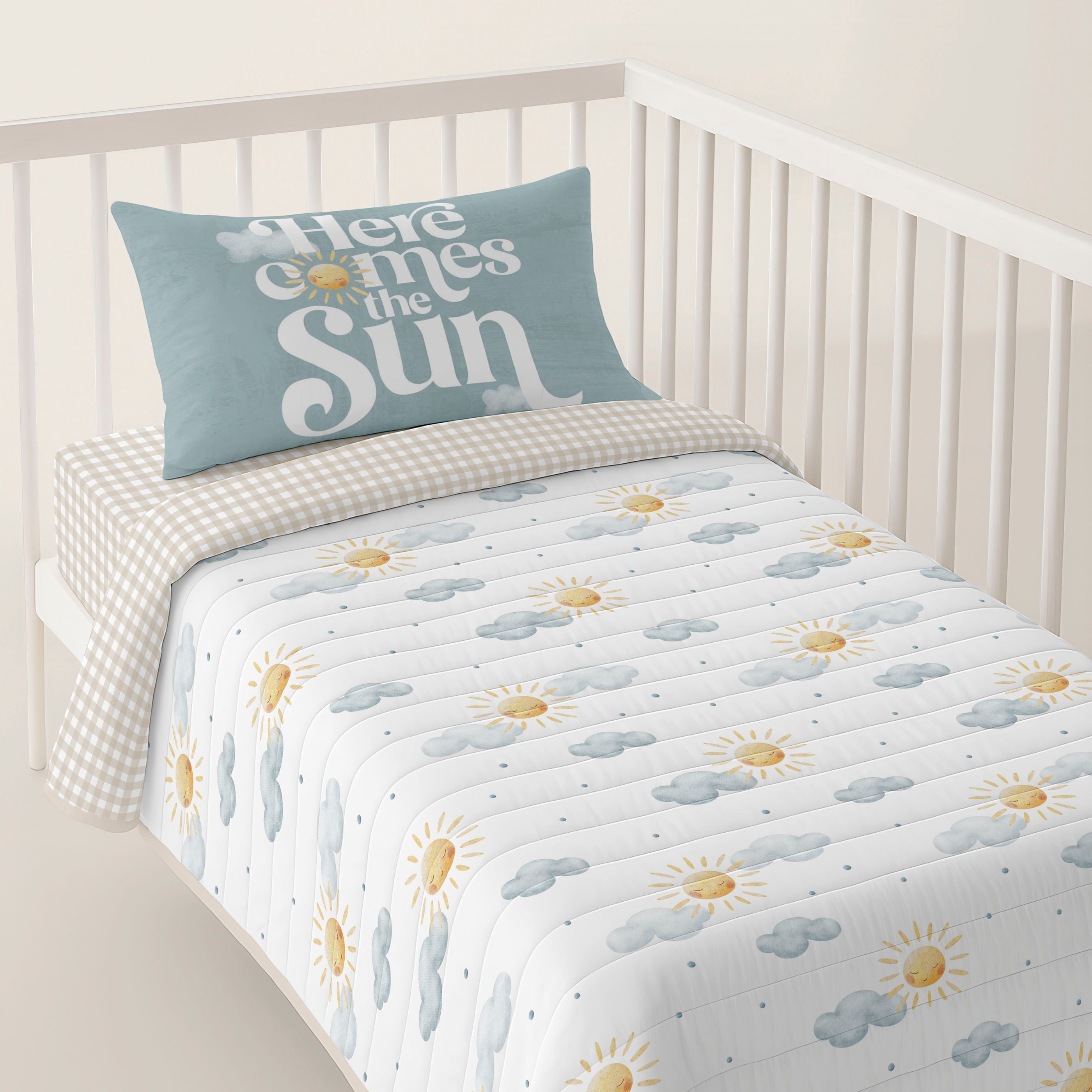 COLCHA BOUTI REVERSIBLE CUNA BEBÉ SUN 100% ALGODÓN