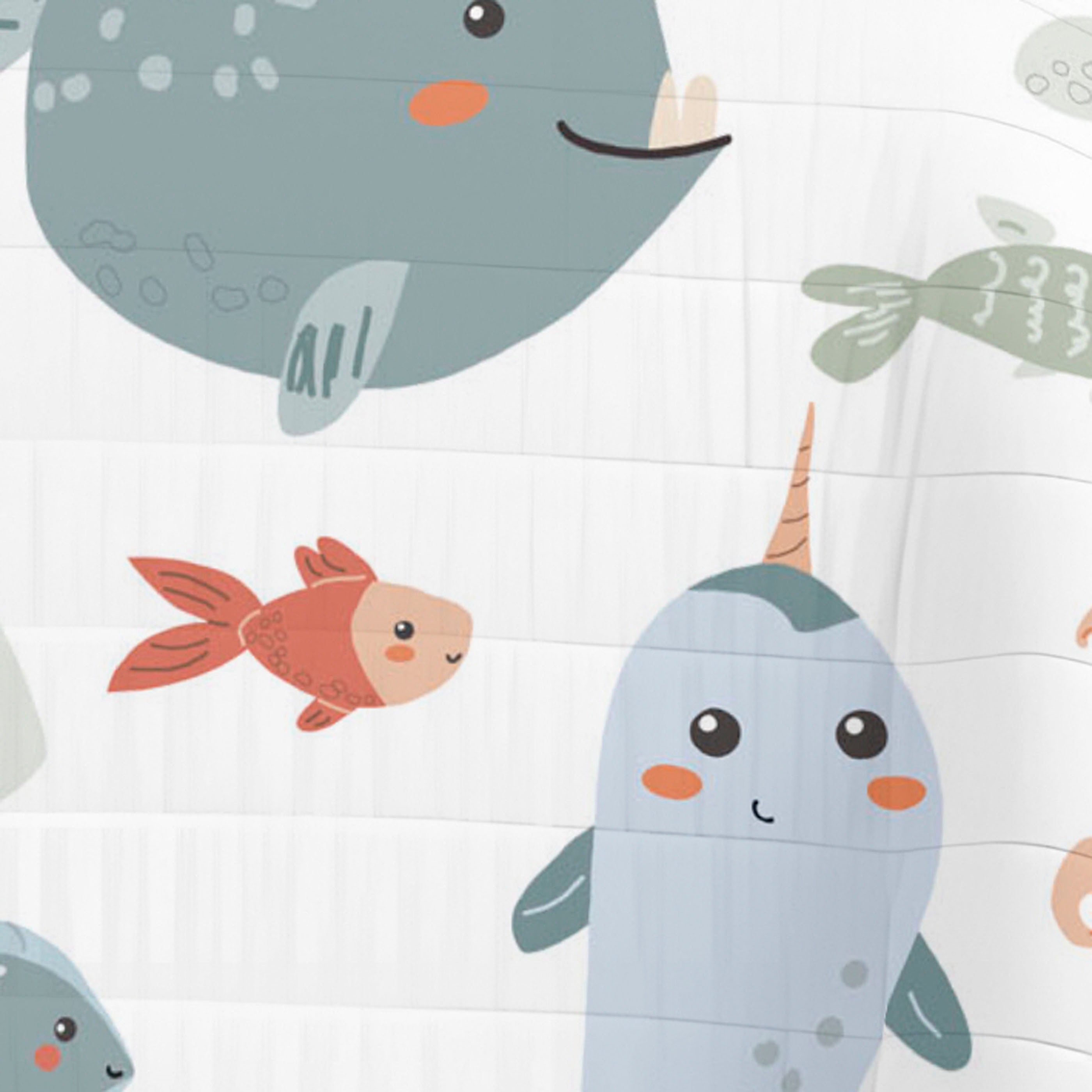 COLCHA BOUTI REVERSIBLE CUNA BEBÉ OCEAN LIFE 100% ALGODÓN