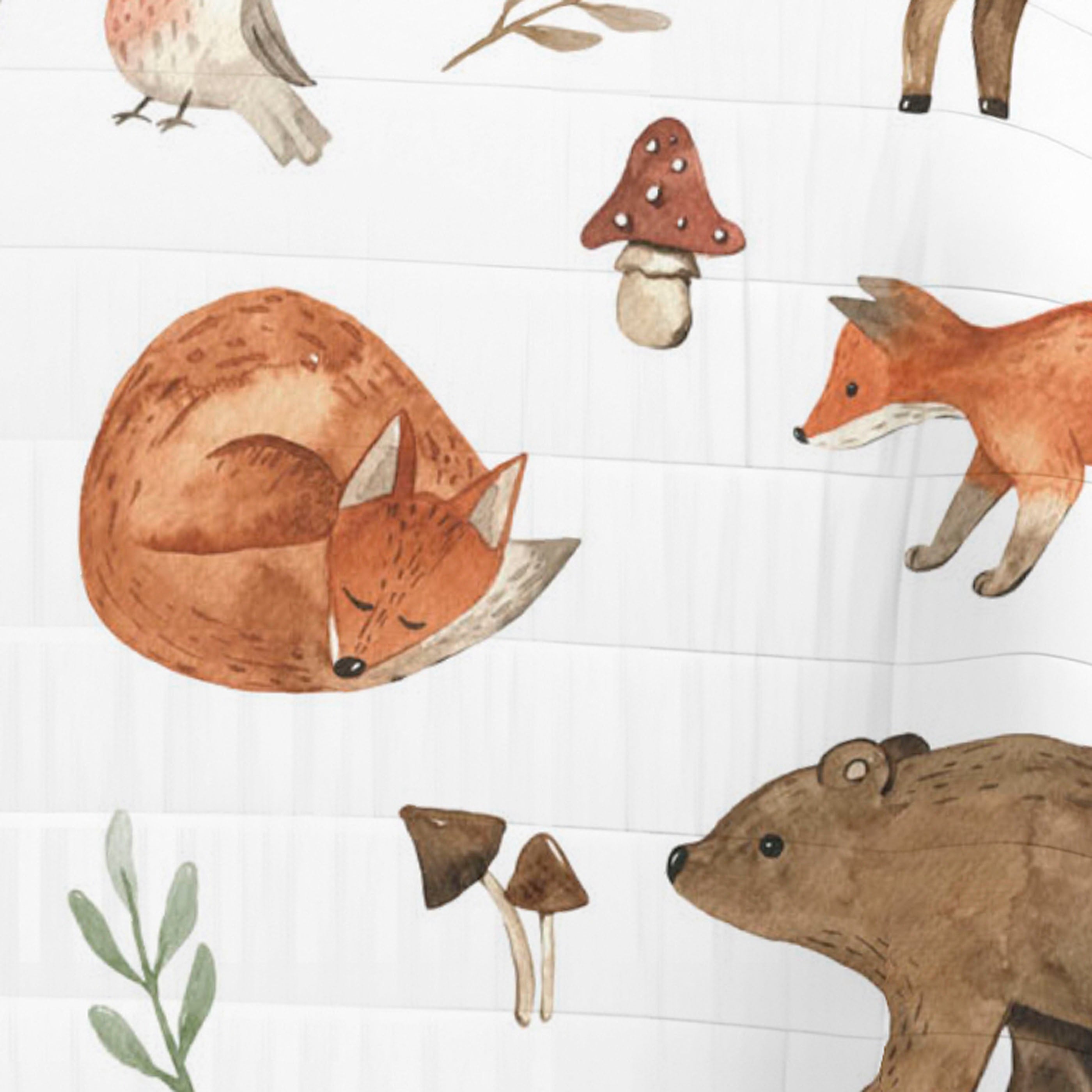 COLCHA BOUTI REVERSIBLE CUNA BEBÉ WOODLAND 100% ALGODÓN