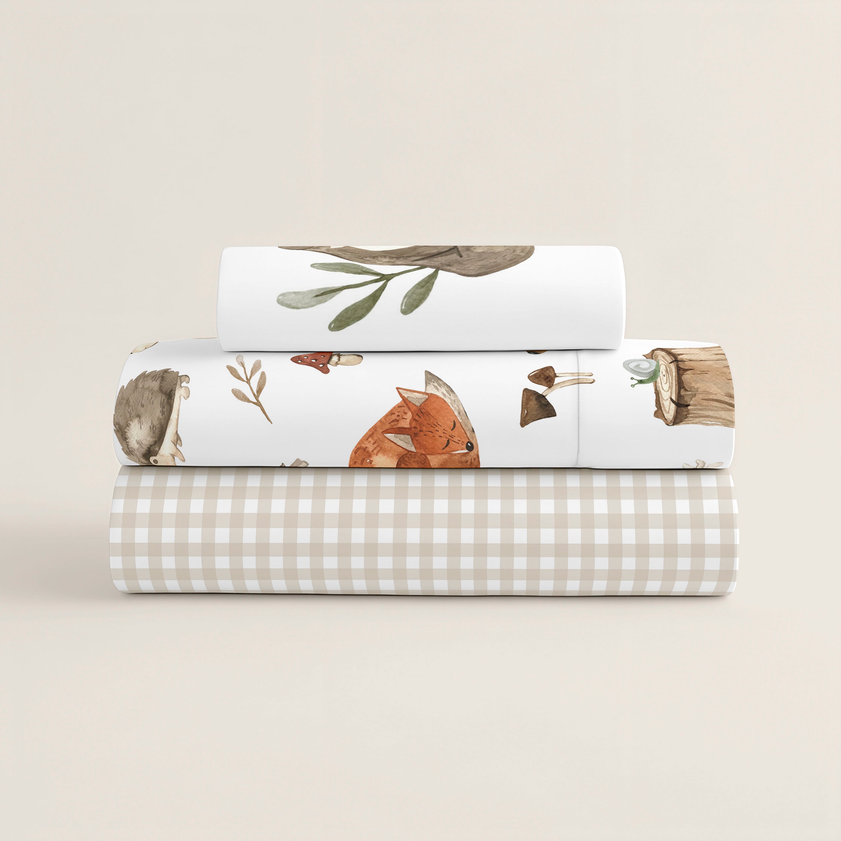 JUEGO DE SÁBANAS CUNA BEBÉ WOODLAND 100% ALGODÓN