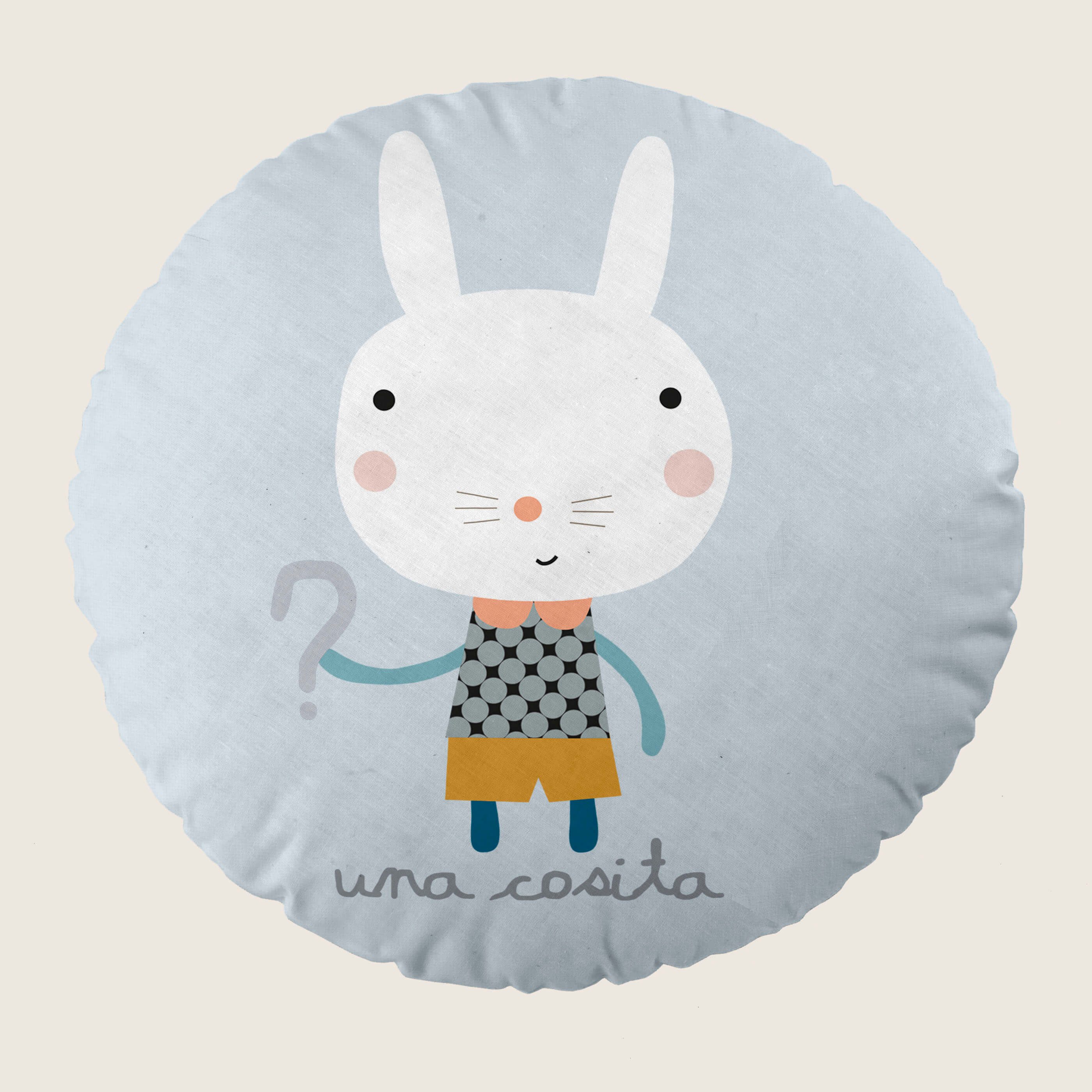 CUSCINO ROTONDO PER BAMBINI STAMPATO VEDO VEDO