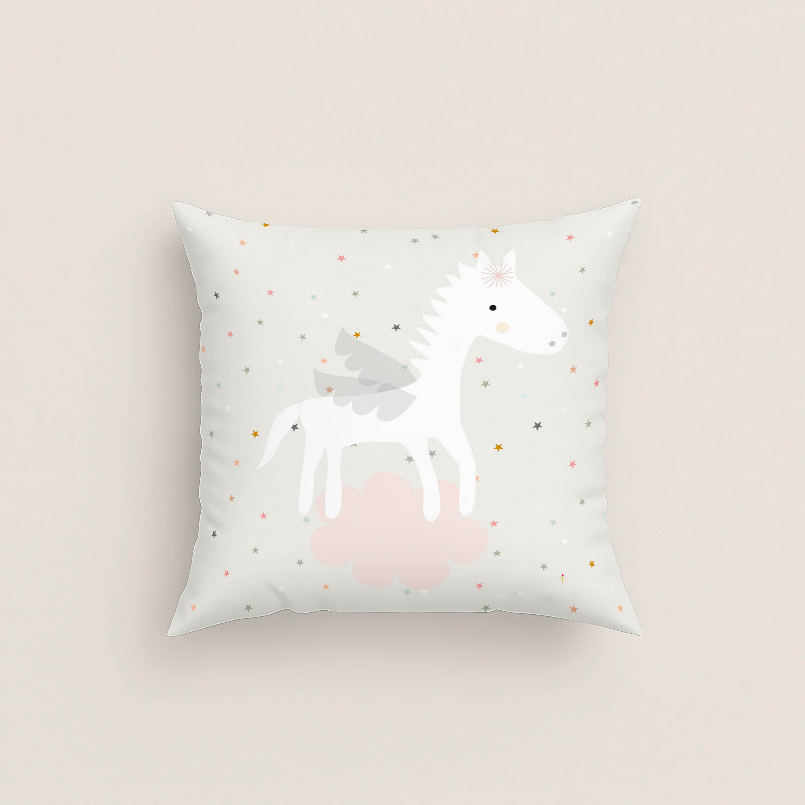FODERA PER CUSCINO PER BAMBINI STAMPA PEGASO MAGICO 100% COTONE