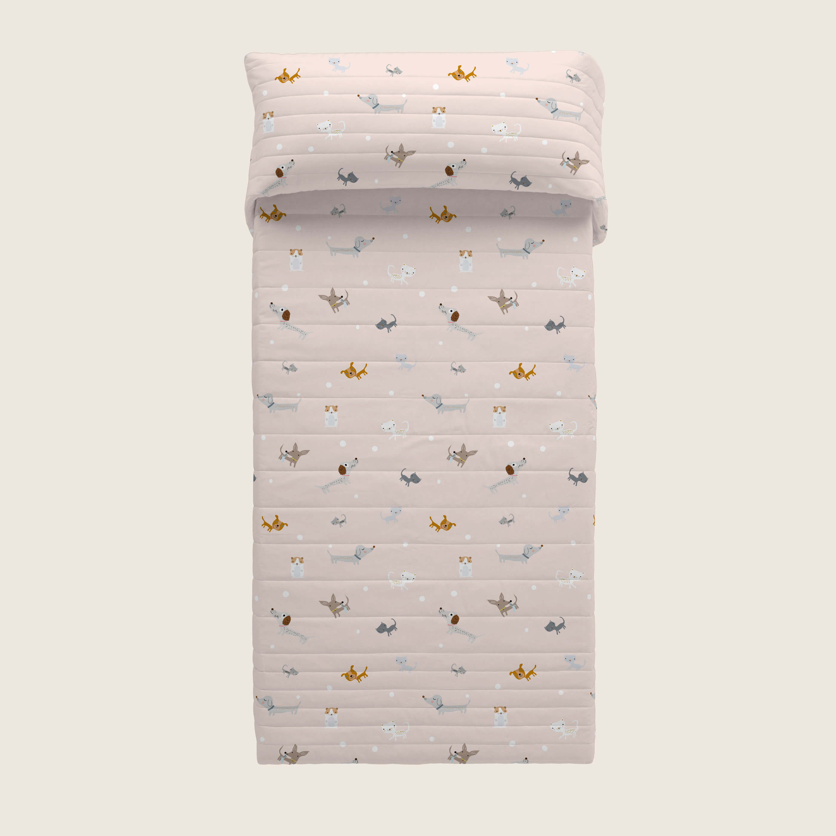 COPRILETTO BOUTIS REVERSIBILE STAMPATO PER BAMBINI AMICI PELOSI 100% COTONE