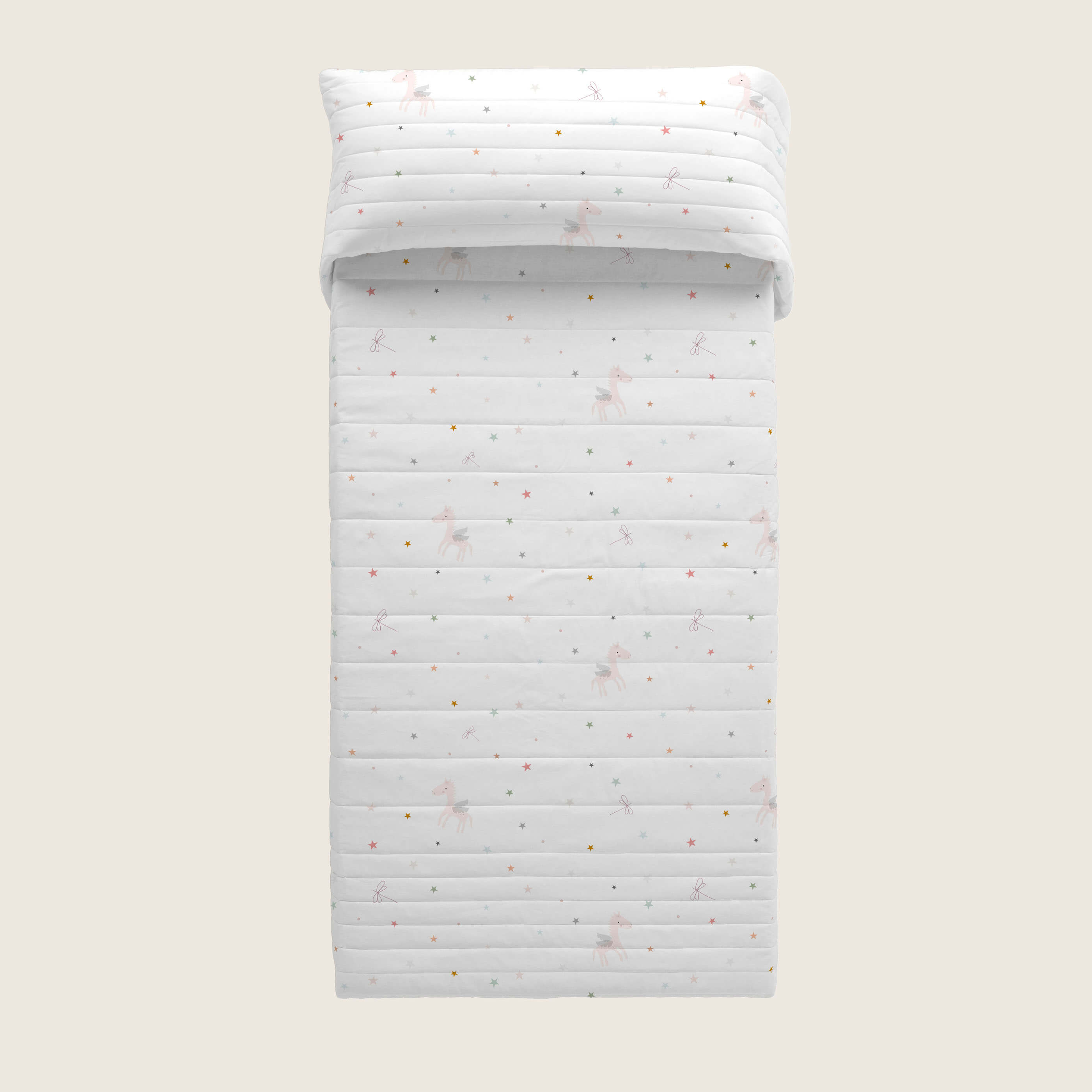 COPERTA BOUTI REVERSIBILE STAMPATA NEONATO CULLA PEGASO MAGICO 100% COTONE