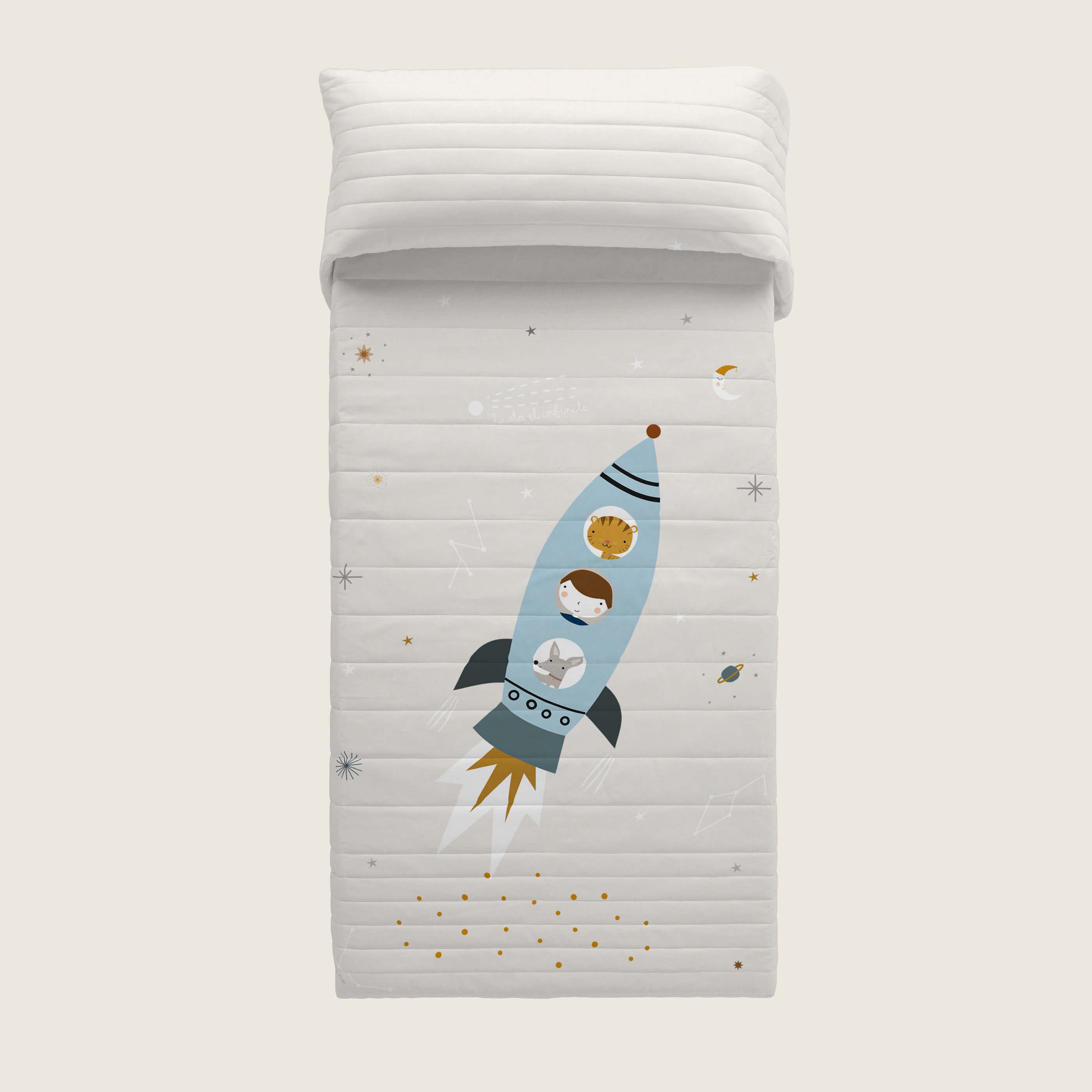 TRAPUNTA BOUTIS REVERSIBILE STAMPATA NEONATO CULLA VIAGGIO SPAZIALE 100% COTONE