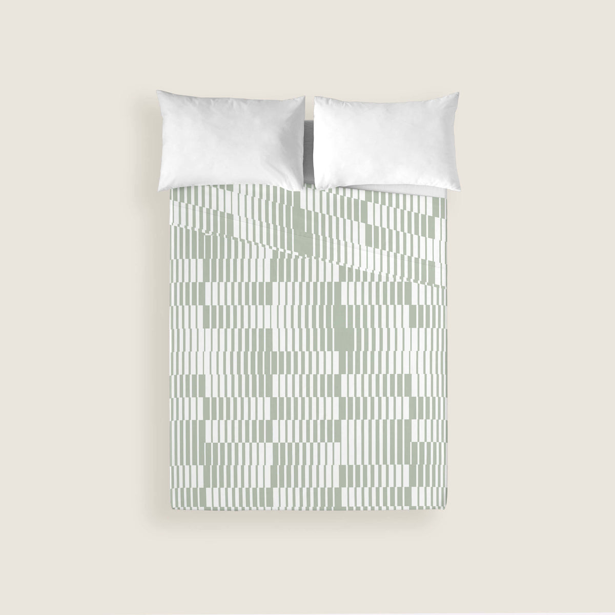 JUEGO SÁBANAS ESTAMPADAS MARCOS GREEN 100% ALGODÓN