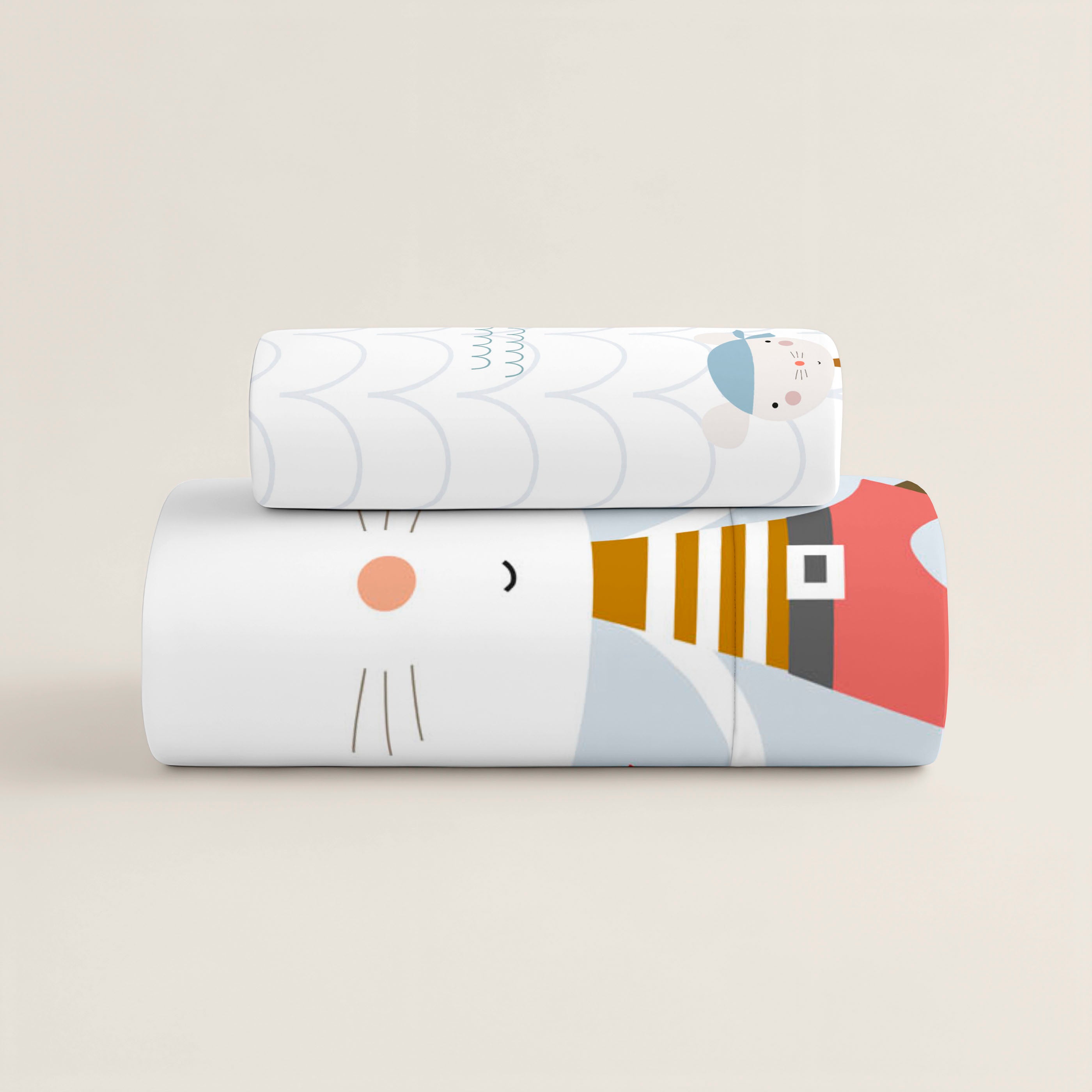 PARURE DE DRAPS ENFANT IMPRIMÉE AVENTURE PIRATE 100% COTON