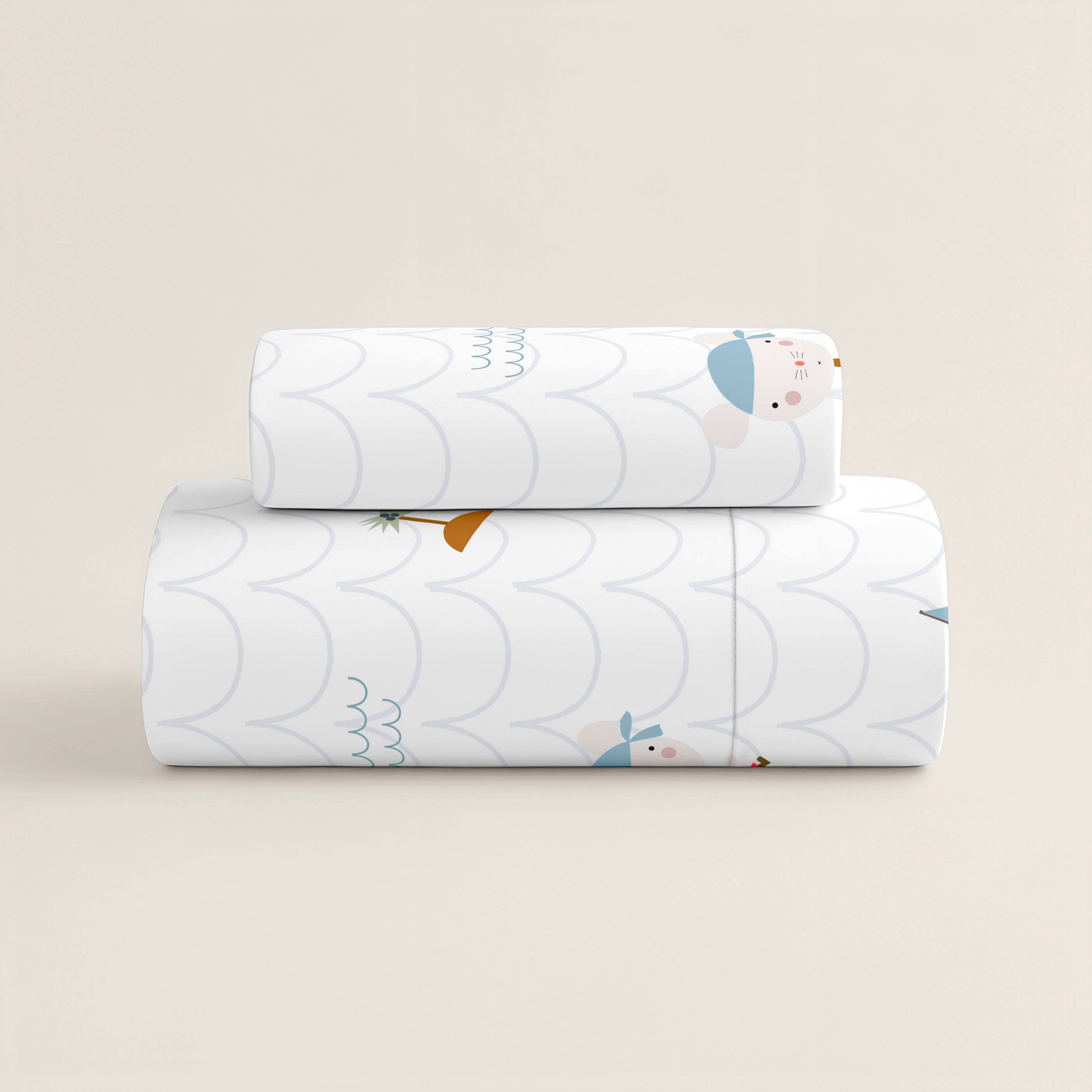 PARURE DE DRAPS IMPRIMÉE ENFANT AVENTURE PIRATE B 100% COTON