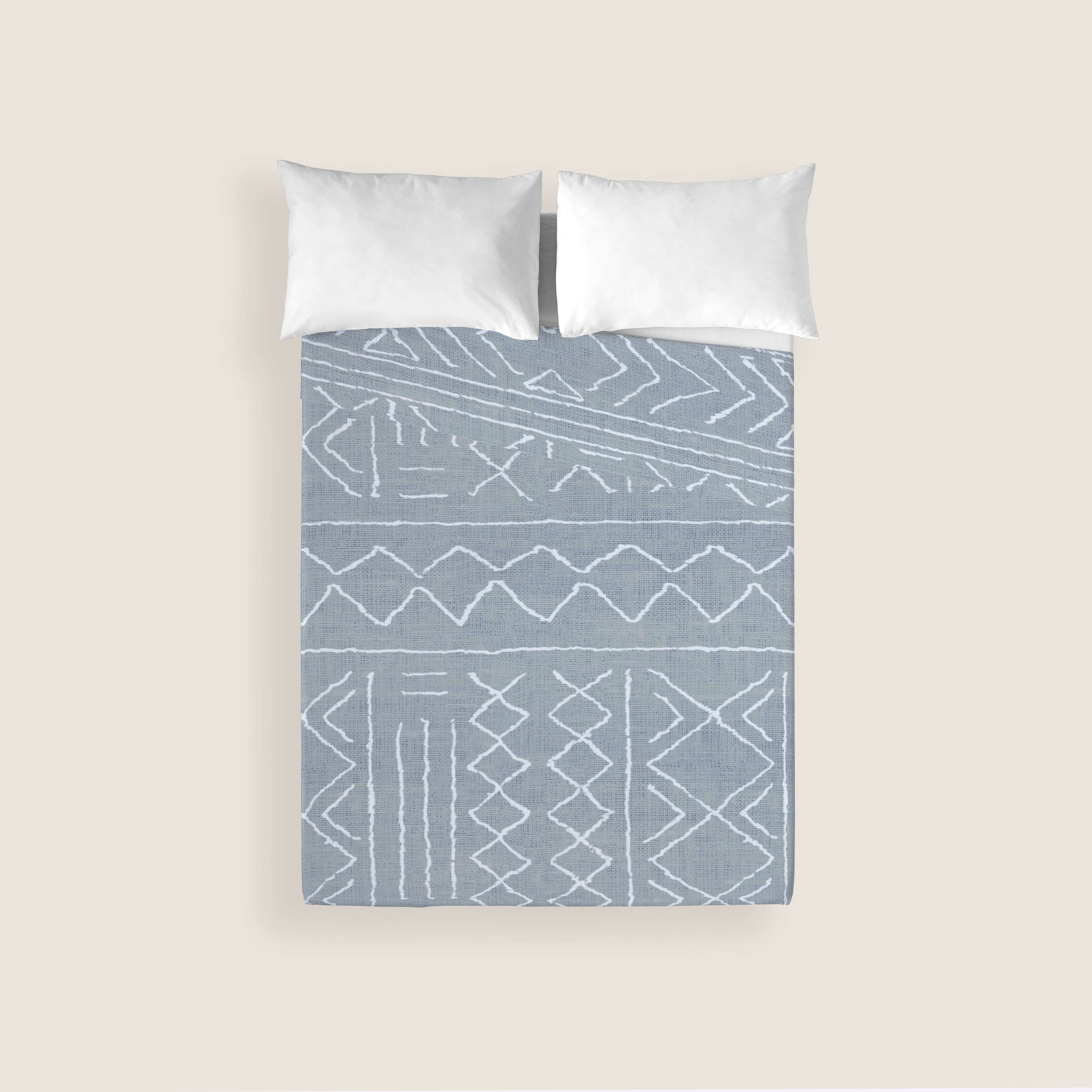 JUEGO SÁBANAS ESTAMPADAS NAUEK GREY 100% ALGODÓN