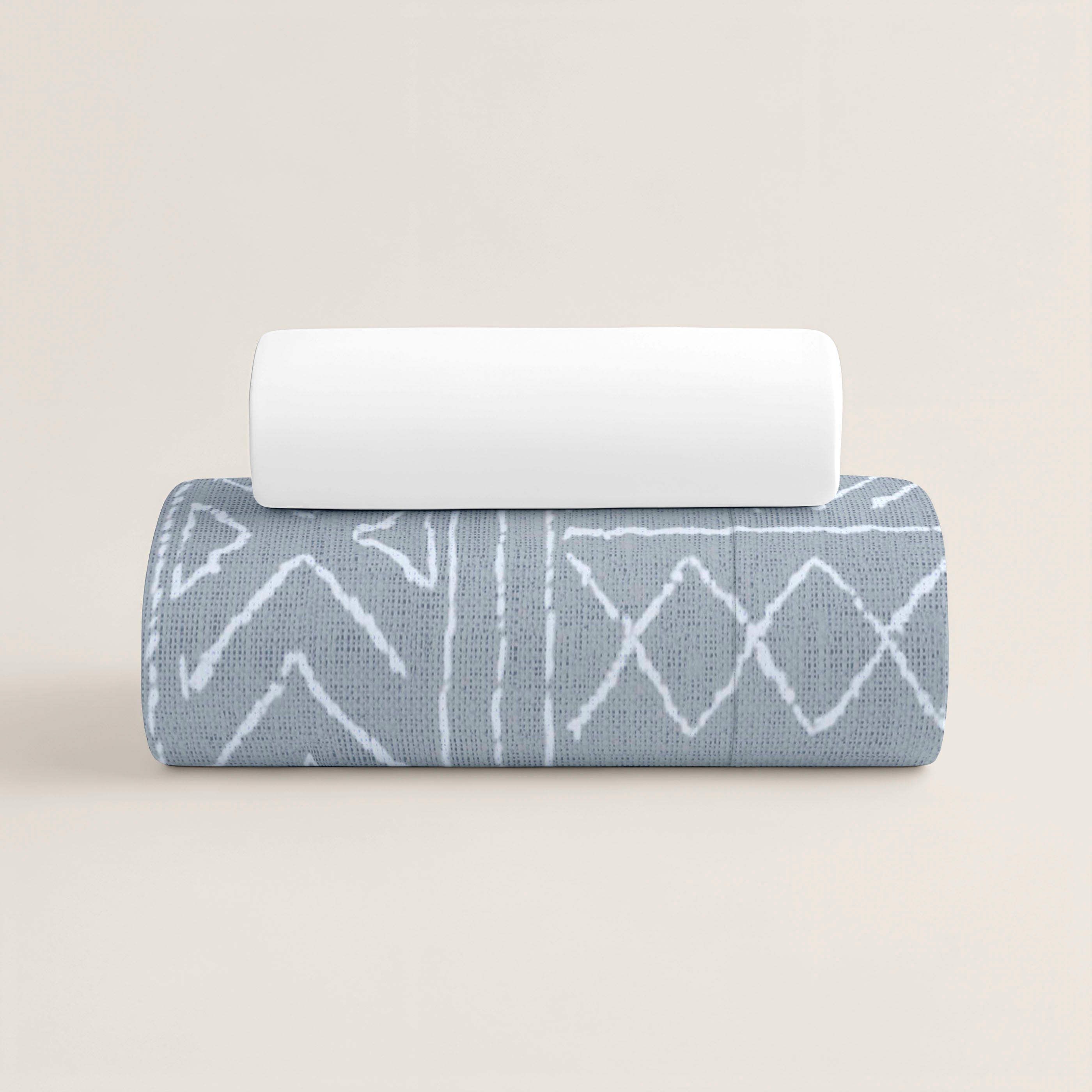 PARURE DE DRAPS IMPRIMÉS NAUEK GREY 100% COTON