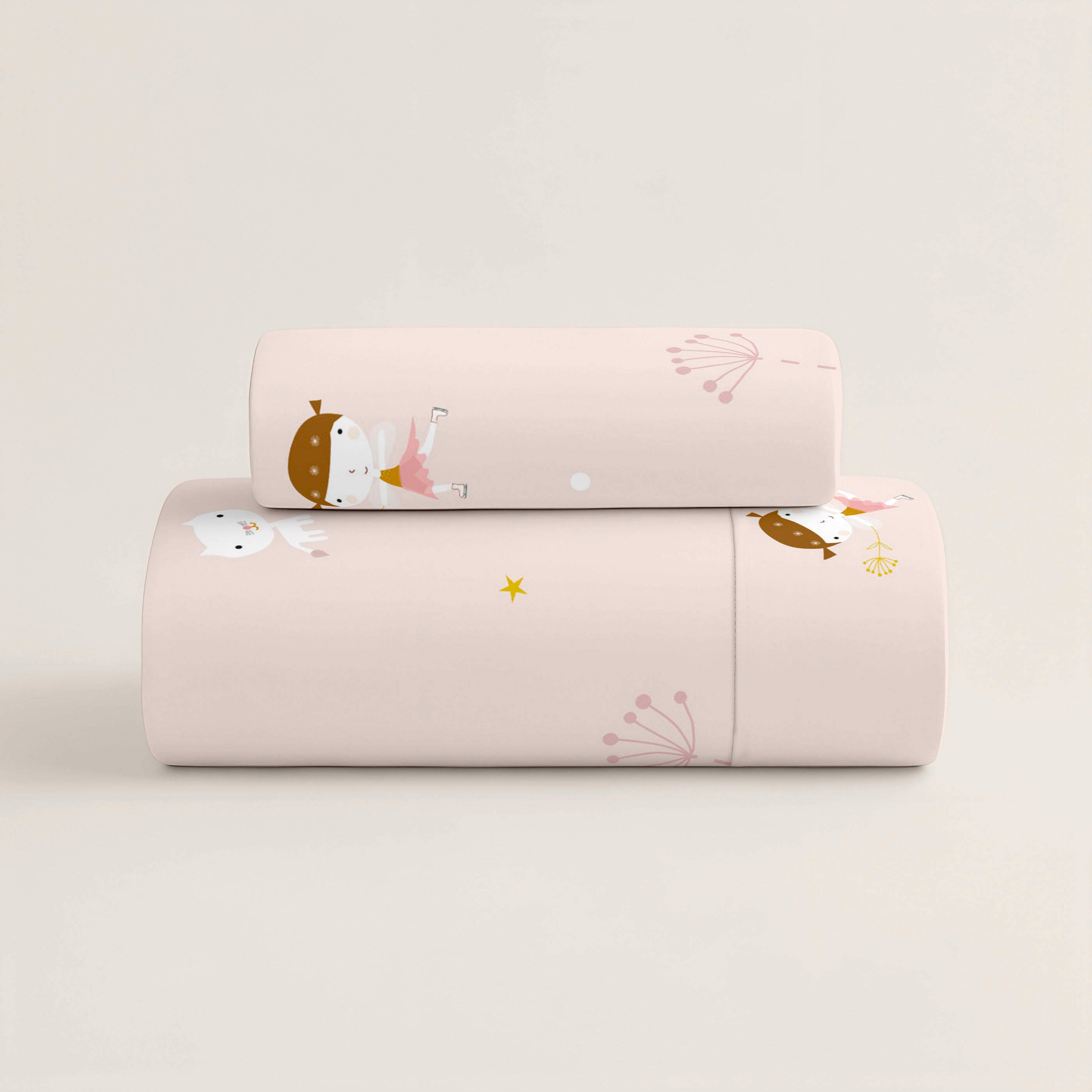 PARURE DE DRAP IMPRIMÉE ENFANT PATINEUSE B 100% COTON