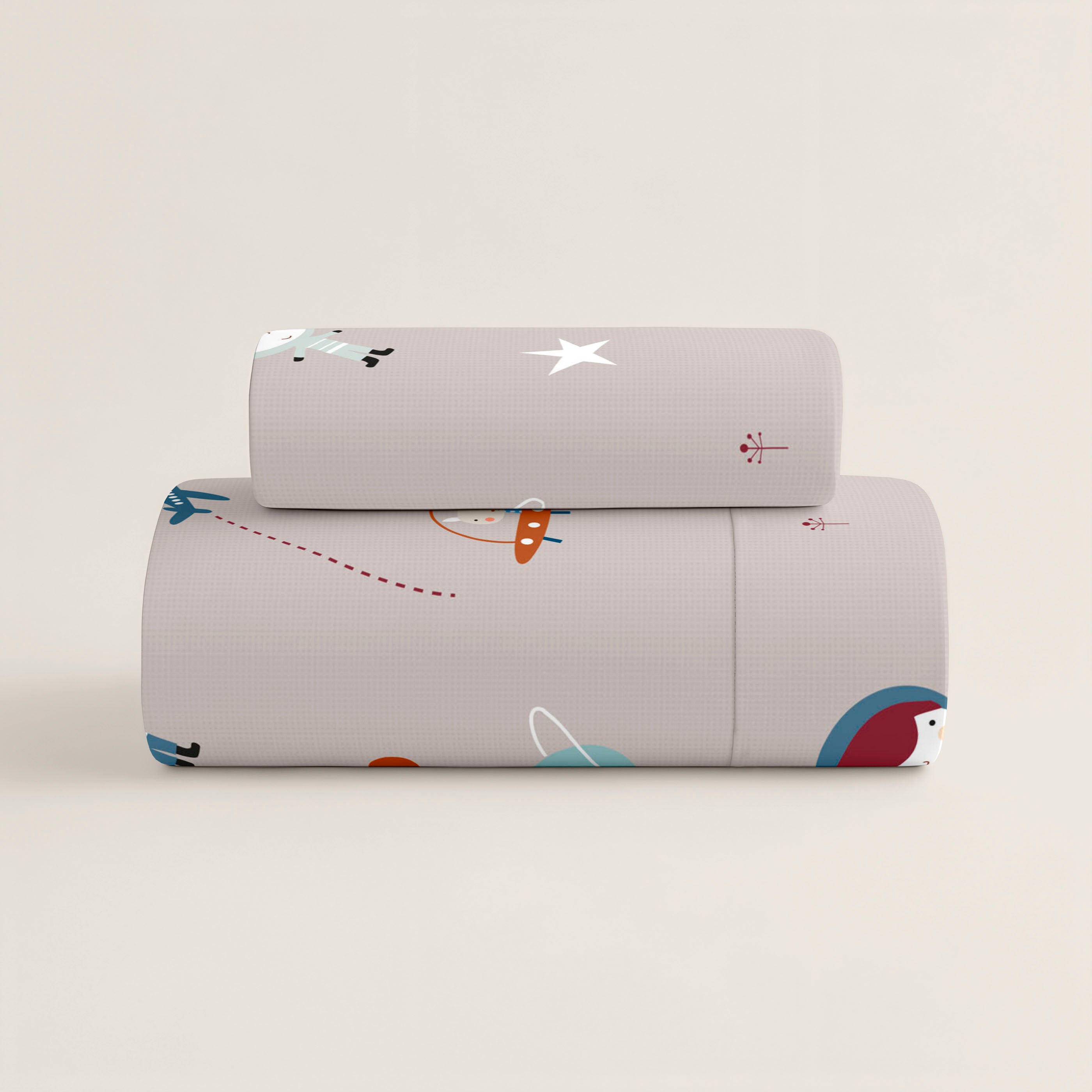 PARURE DE DRAPS IMPRIMÉS ENFANT PLANETA B 100% COTON