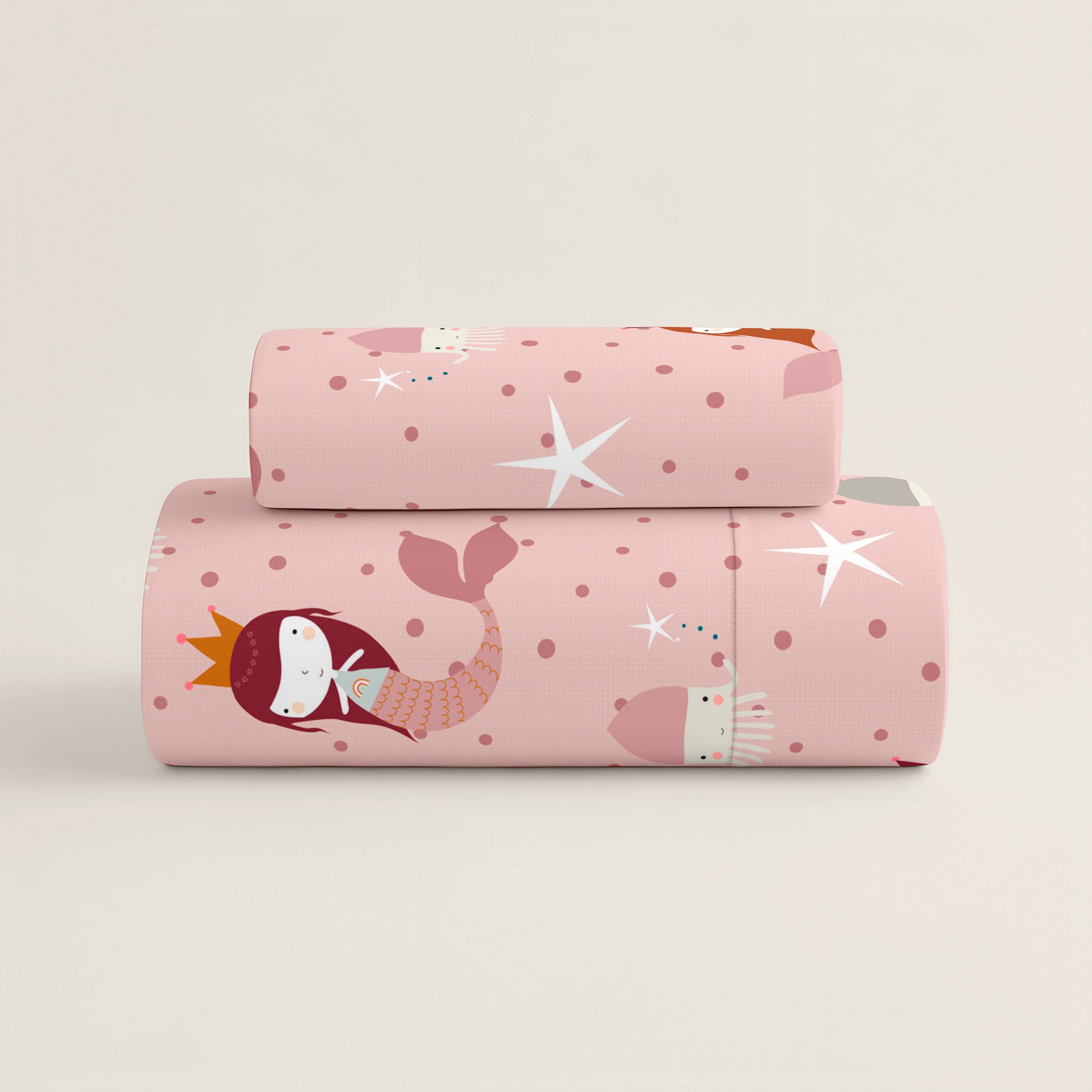 PARURE DE DRAPS IMPRIMÉE ENFANT HIPPOCAMPE B 100% COTON
