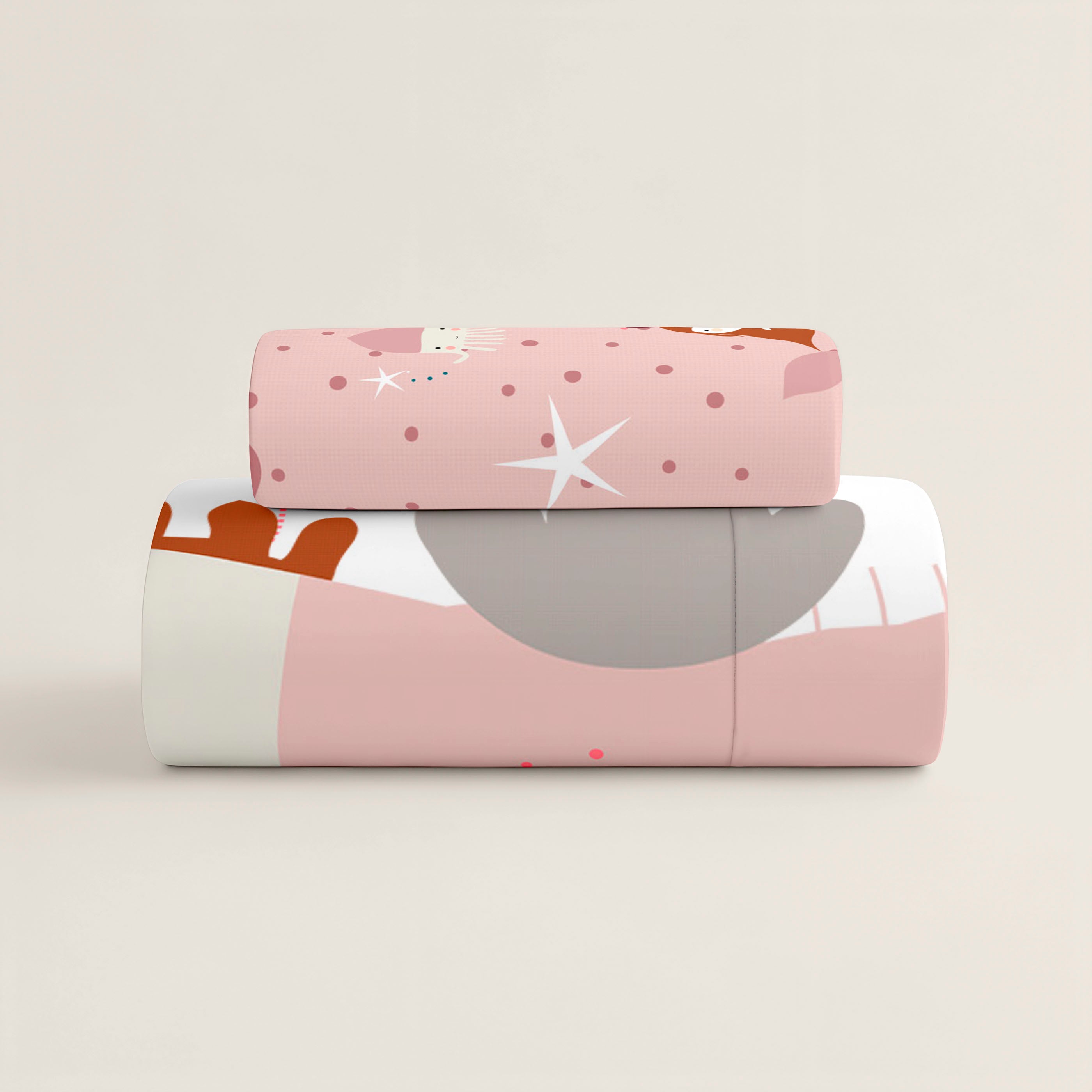 PARURE DE LIT IMPRIMÉE ENFANT HIPPOCAMPE 100% COTON