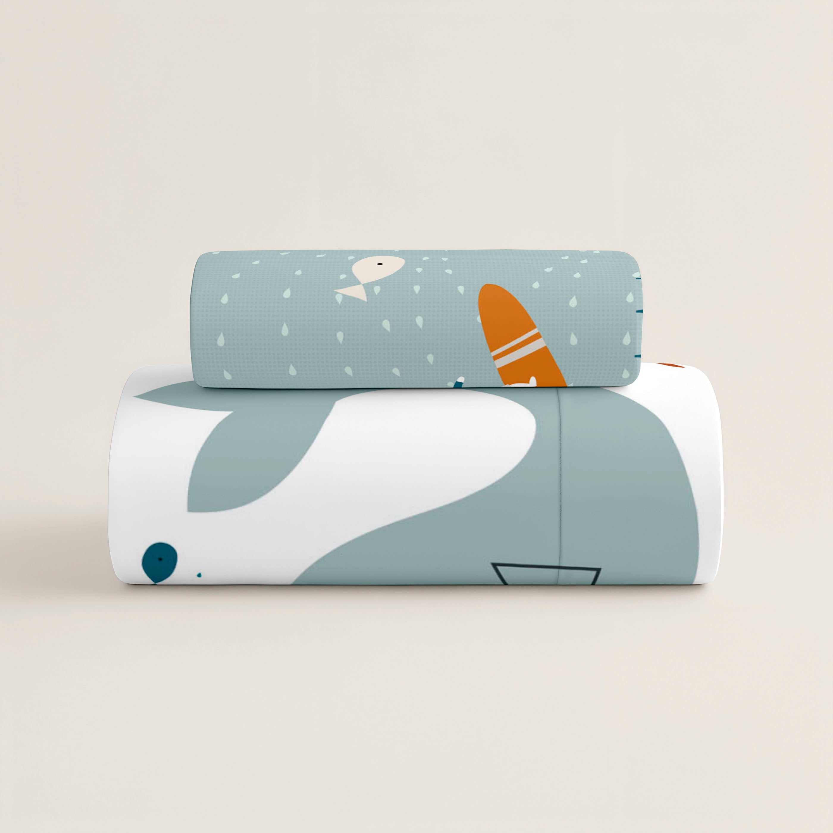 PARURE DE DRAPS ENFANT IMPRIMÉE SURF EN 100% COTON