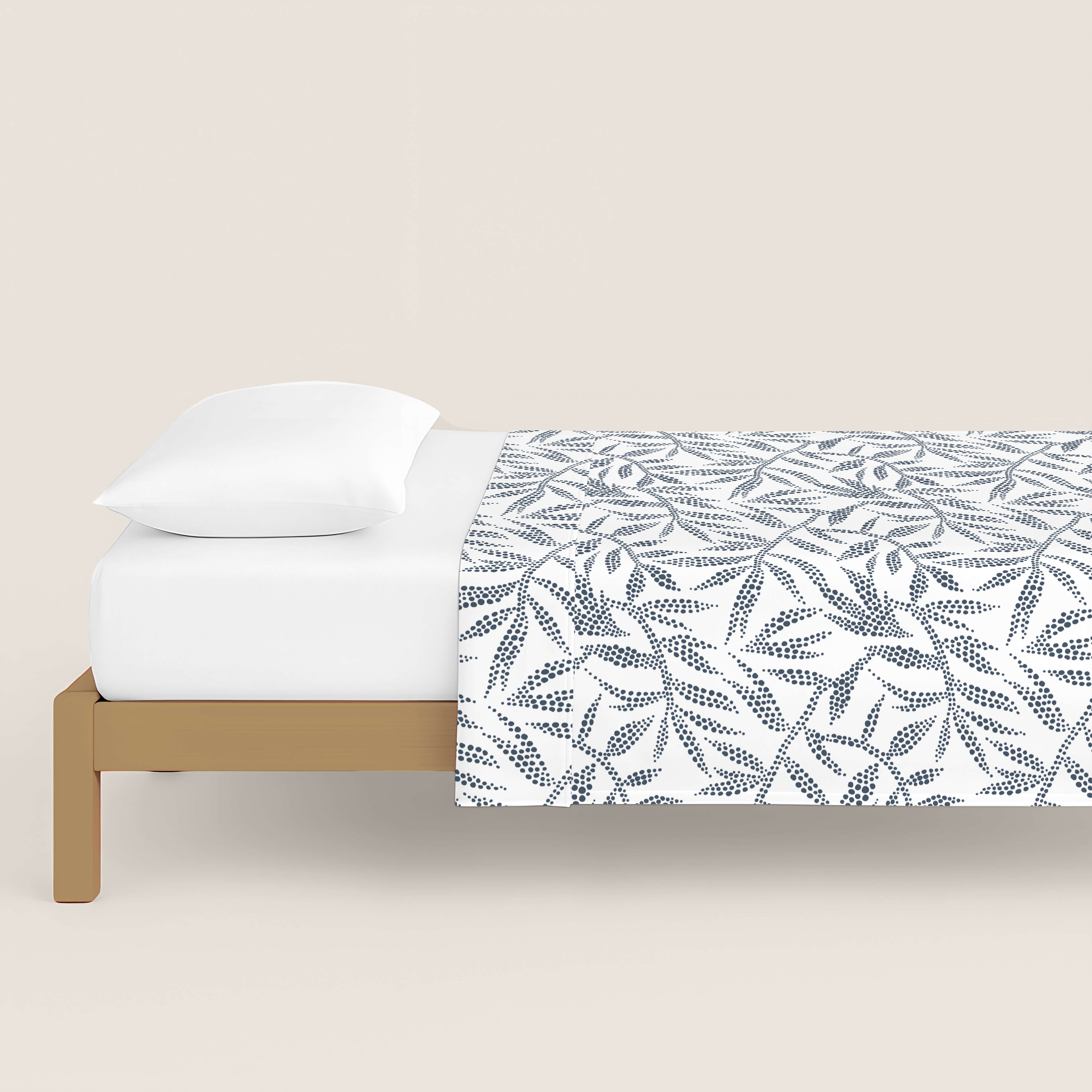 JUEGO SÁBANAS ESTAMPADAS WAKIA BLUE 100% ALGODÓN