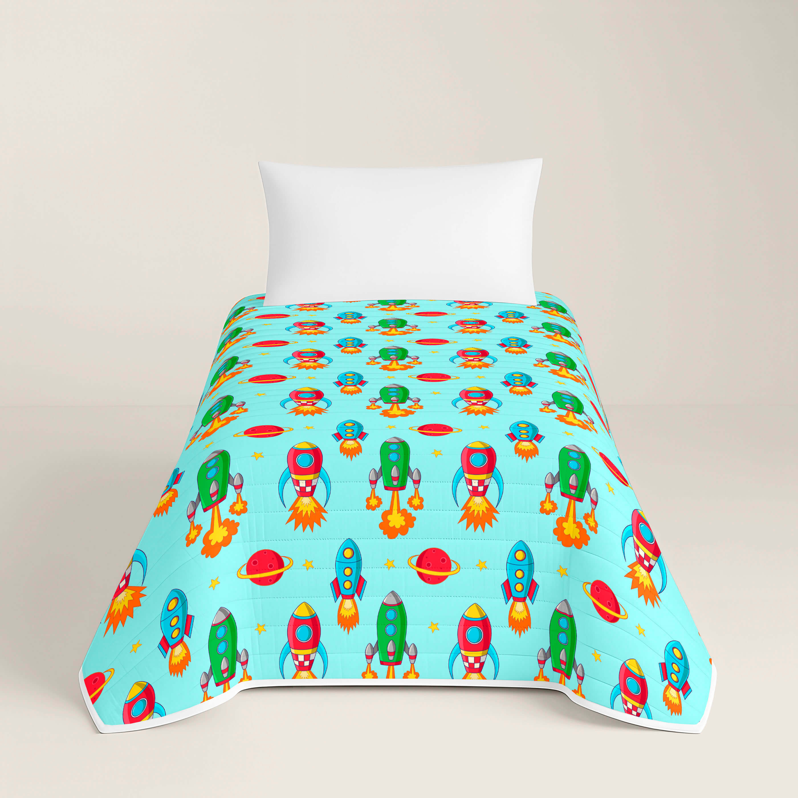 COLCHA BOUTI REVERSIBLE ESTAMPADA INFANTIL GALA 100% ALGODÓN