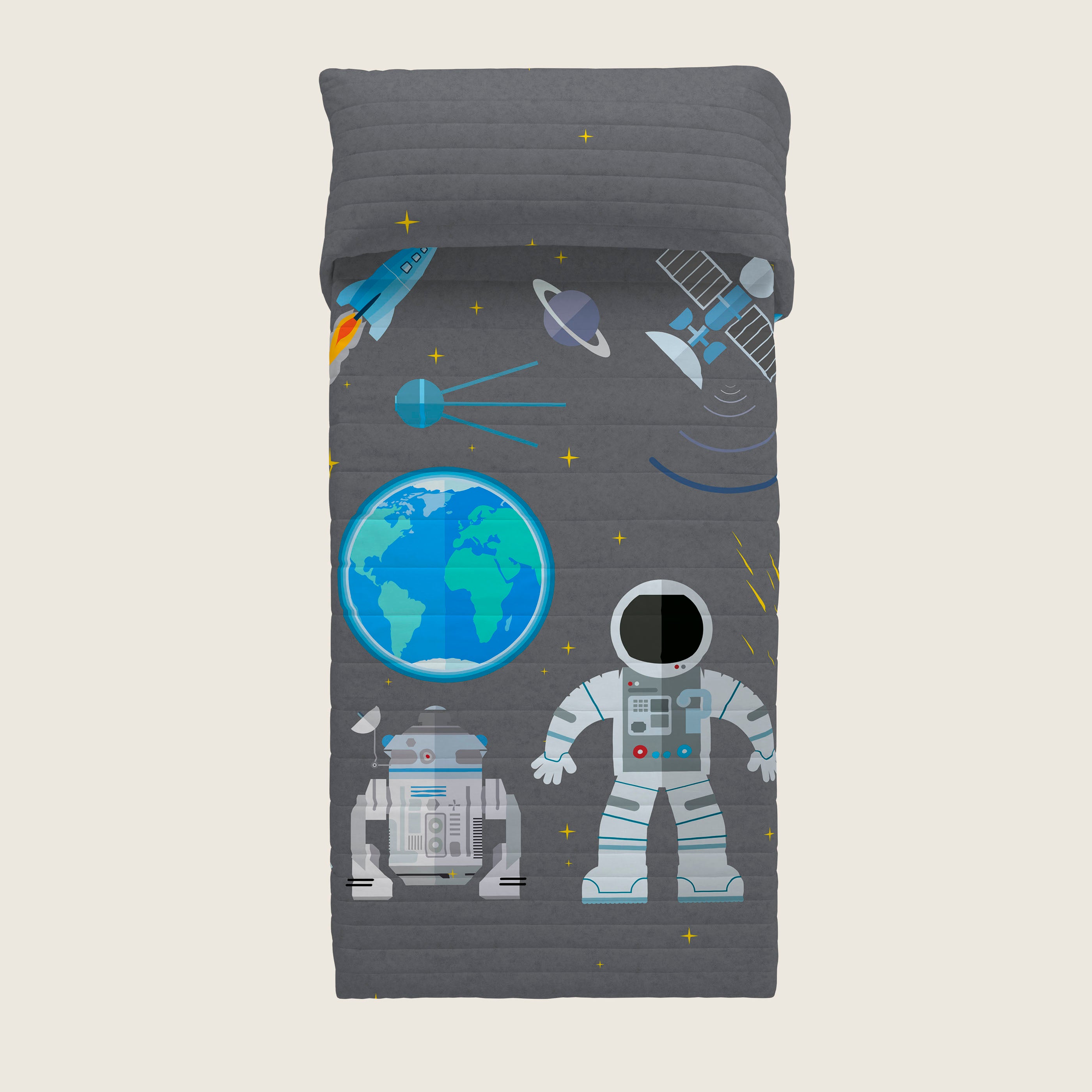 COLCHA BOUTI REVERSIBLE ESTAMPADA INFANTIL BERTO 100% ALGODÓN