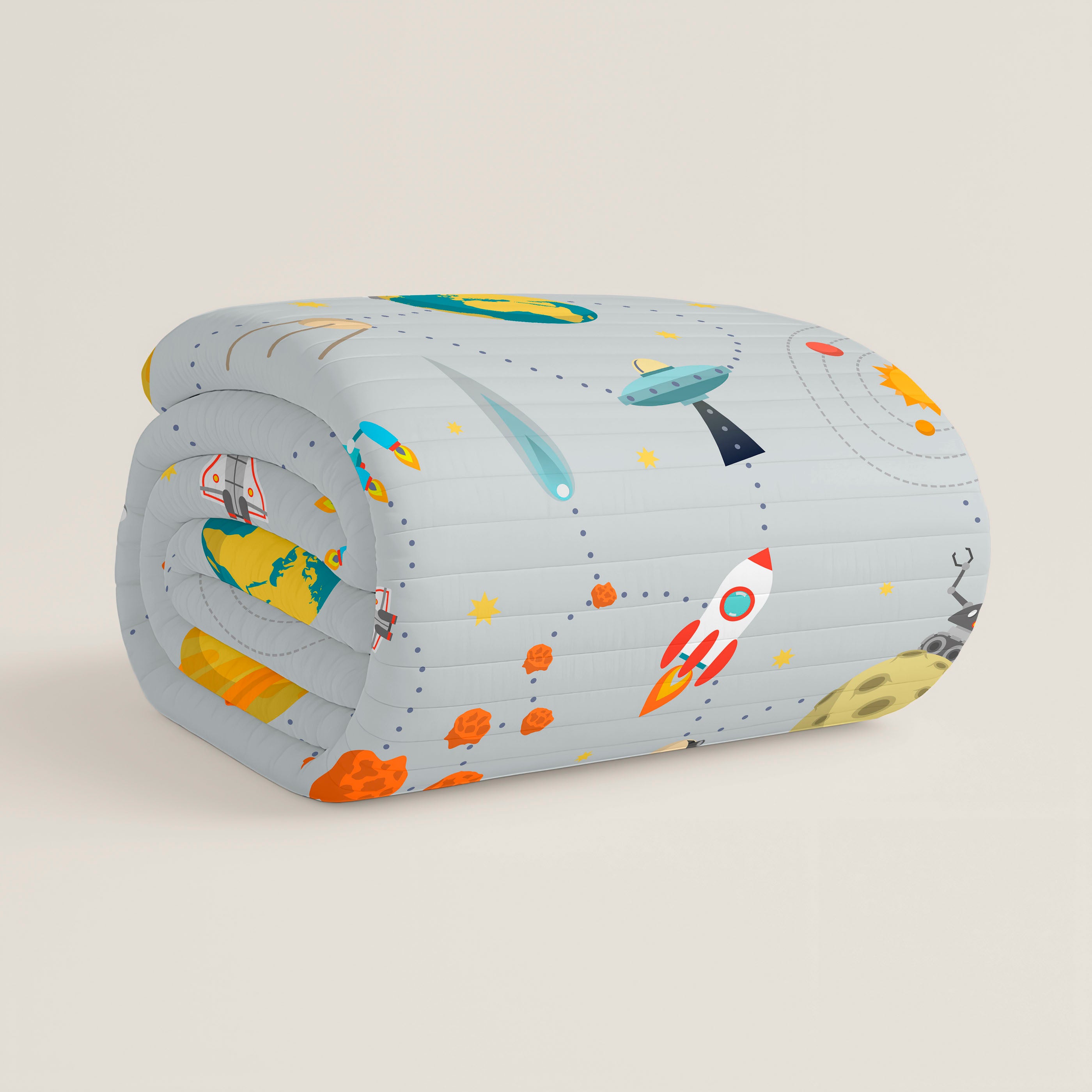 COLCHA BOUTI REVERSIBLE ESTAMPADA INFANTIL BERTO 100% ALGODÓN