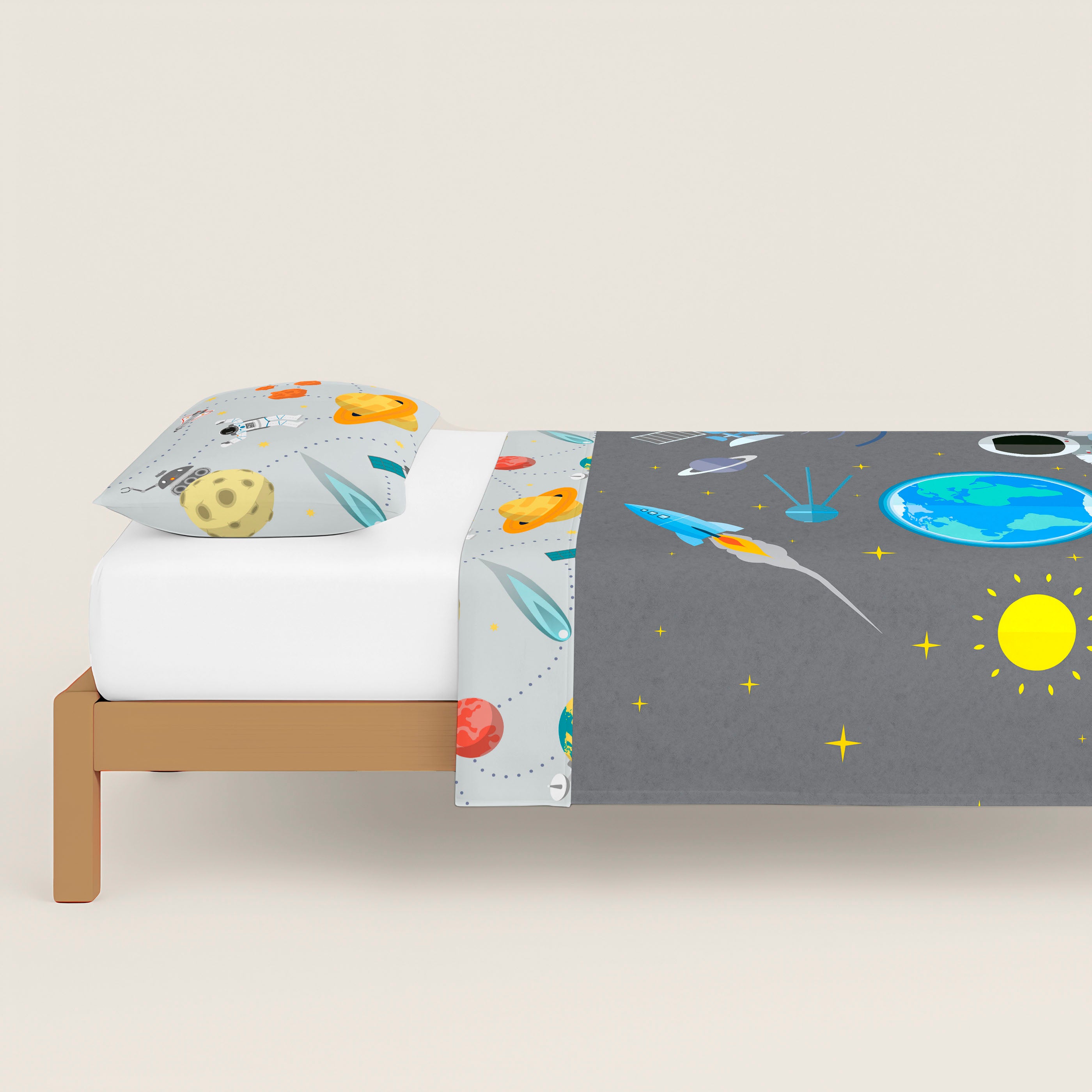 FUNDA NÓRDICA REVERSIBLE ESTAMPADA INFANTIL BERTO 100% ALGODÓN